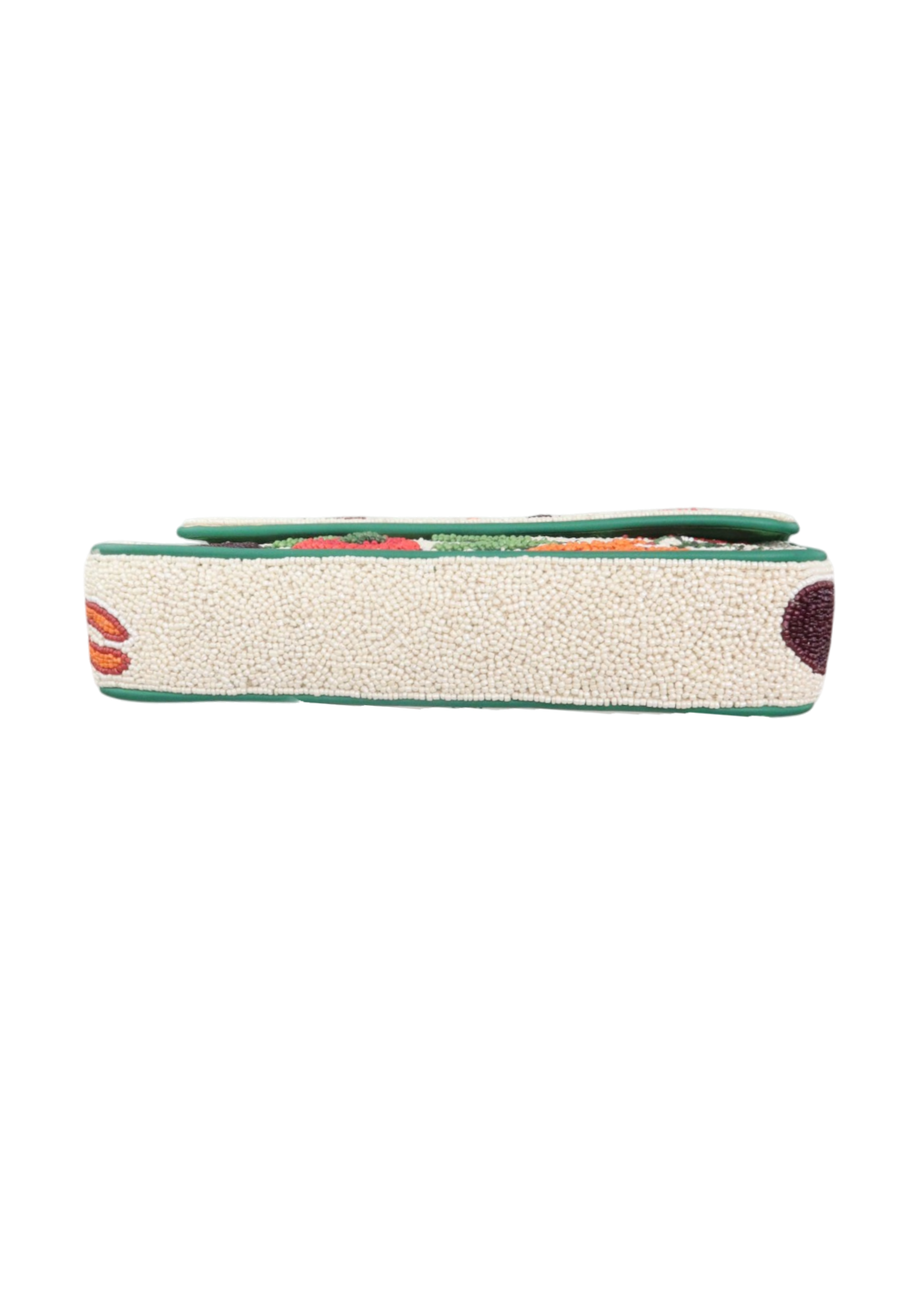STAUD 'Tommy' White/Multicoloured Beaded Vegetable Shoulder Bag