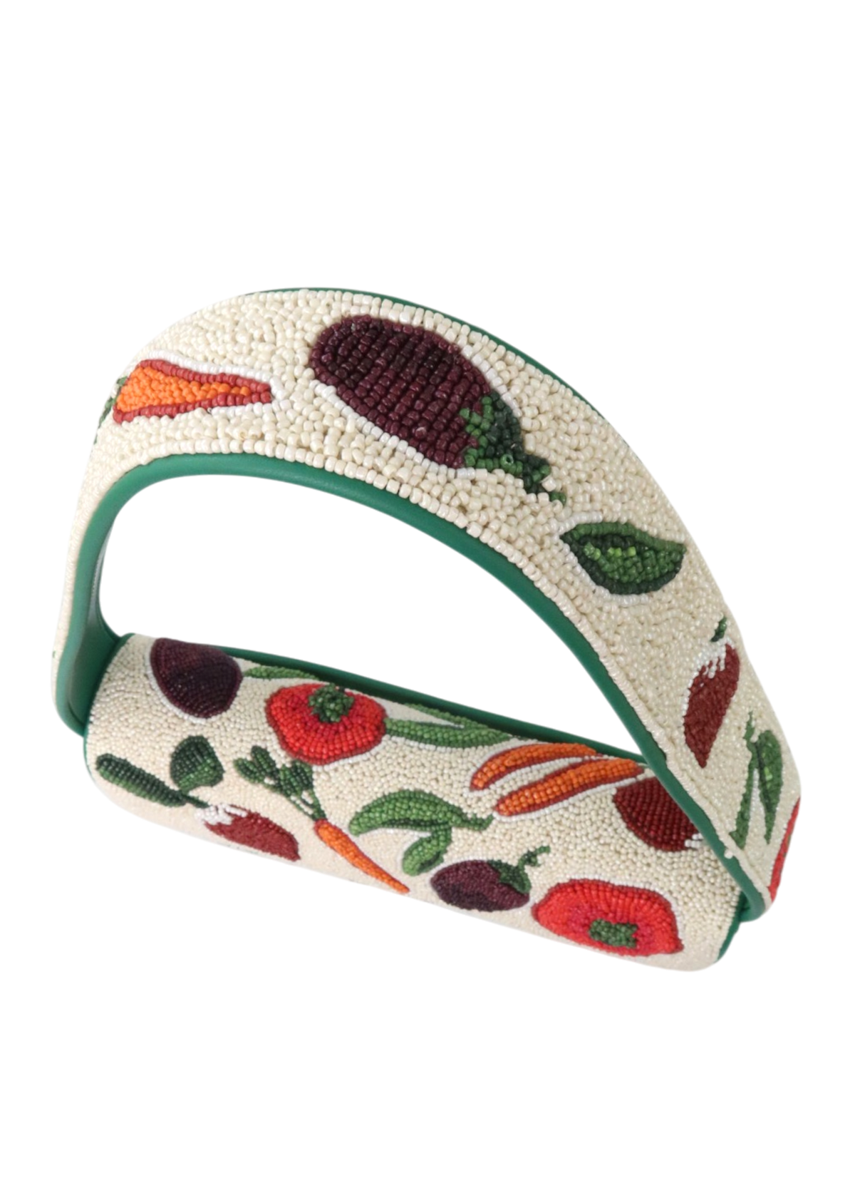 STAUD 'Tommy' White/Multicoloured Beaded Vegetable Shoulder Bag
