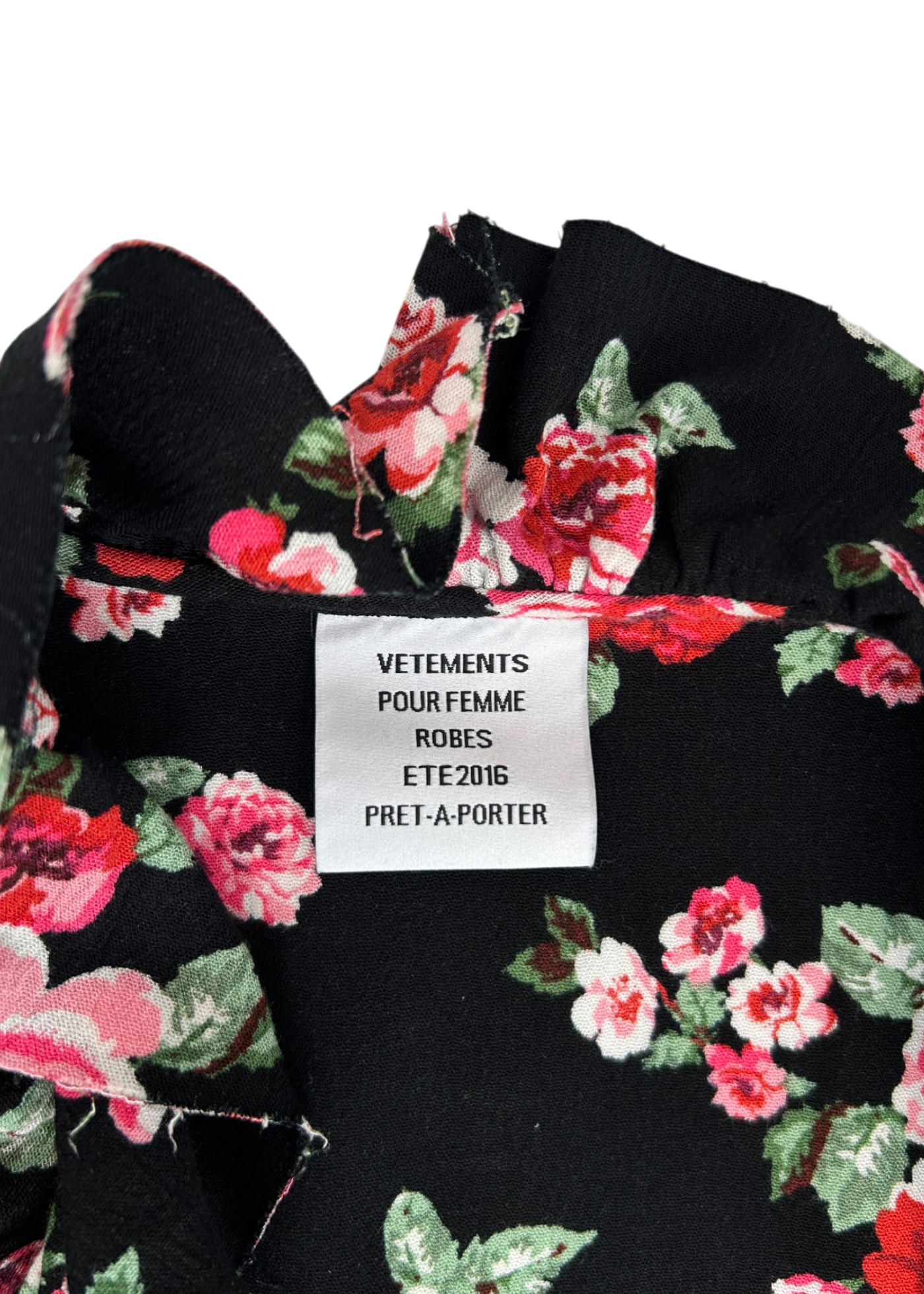 VETEMENTS S/S 2016 Floral Maxi Dress W/ Neck Tie