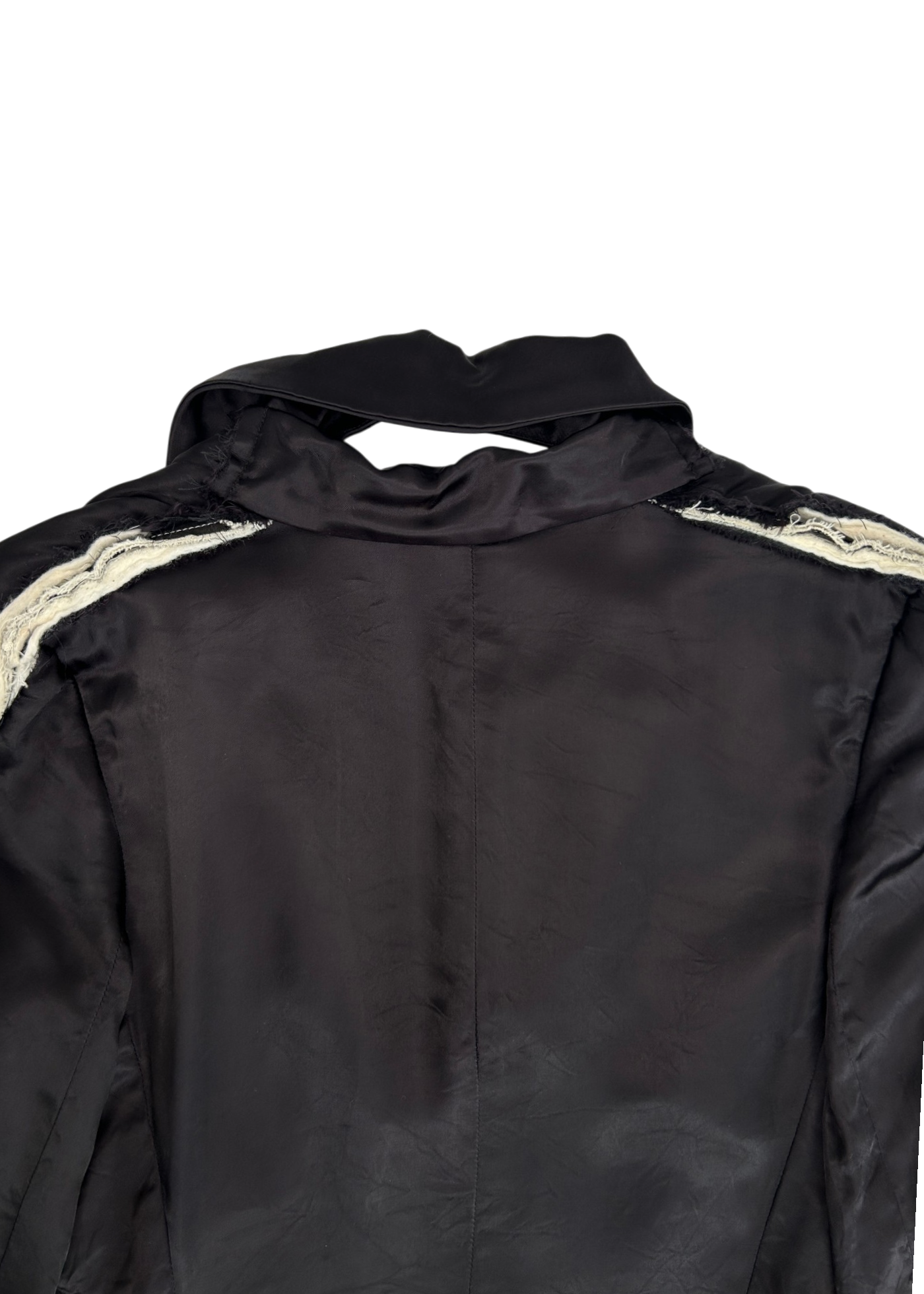 COMME DES GARCONS (AS IS) SS2018 Satin Distressed Edge Longline Coat