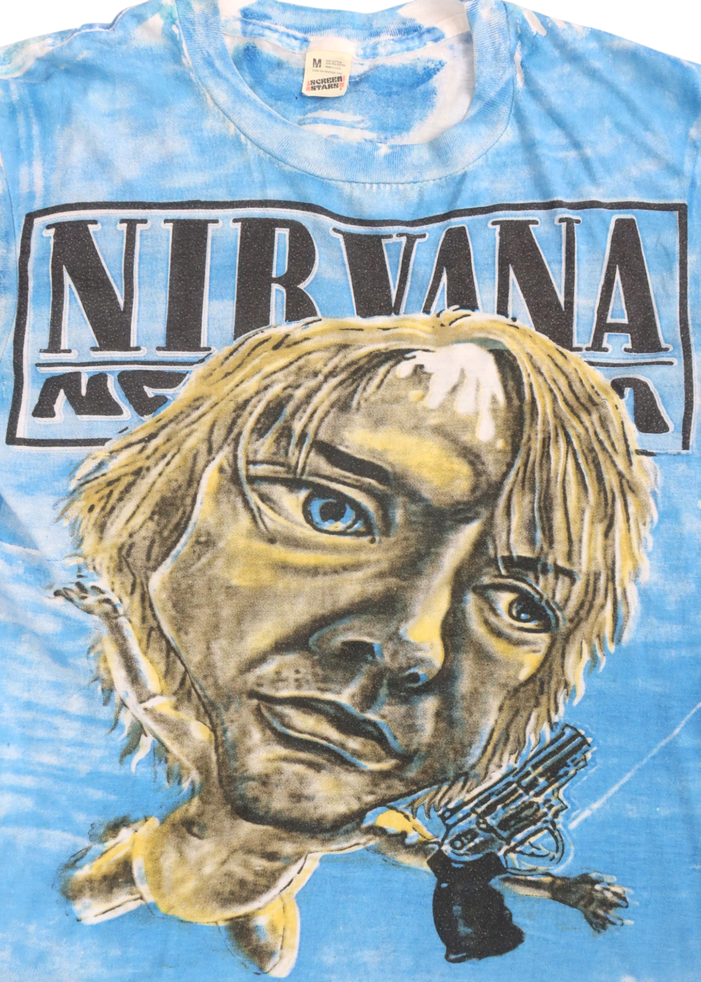 BOOTLEG 1990s Nirvana Nevermind Blue Airbrushed Graphic Tee