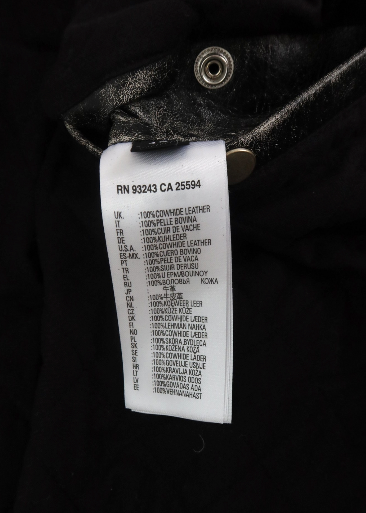 DIESEL (AS IS) 'L-Muds-Fur' Black Distressed Cowhide Jacket