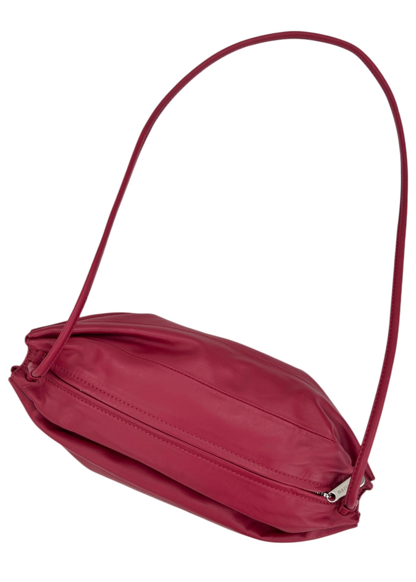 MARIMEKKO 'Karla' Lipstick Red Leather Gathered Crescent Bag