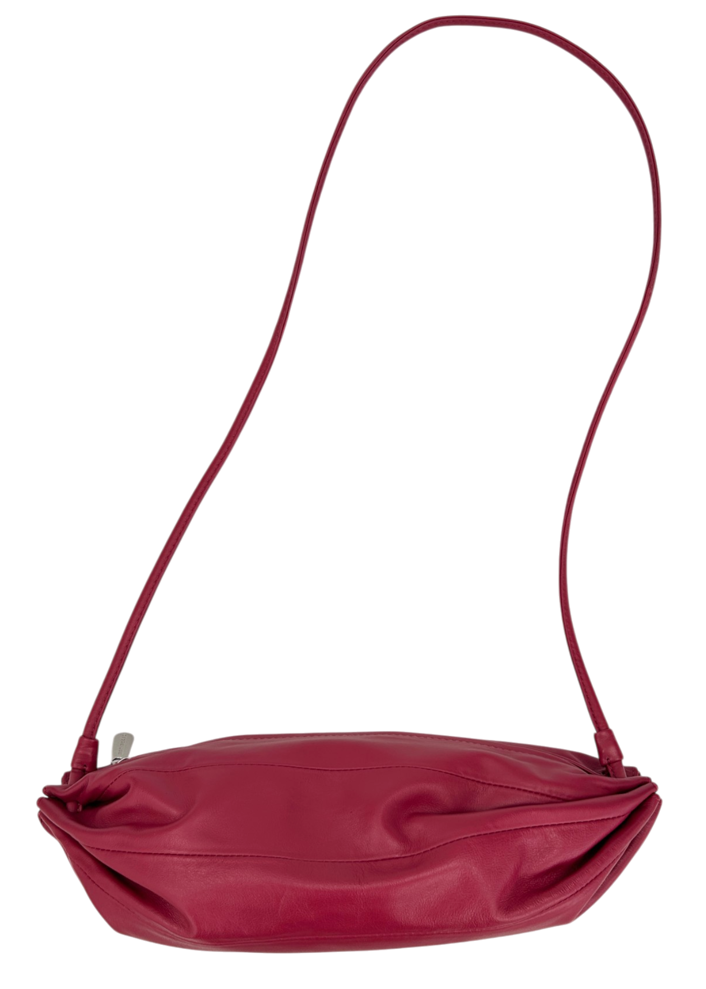 MARIMEKKO 'Karla' Lipstick Red Leather Gathered Crescent Bag
