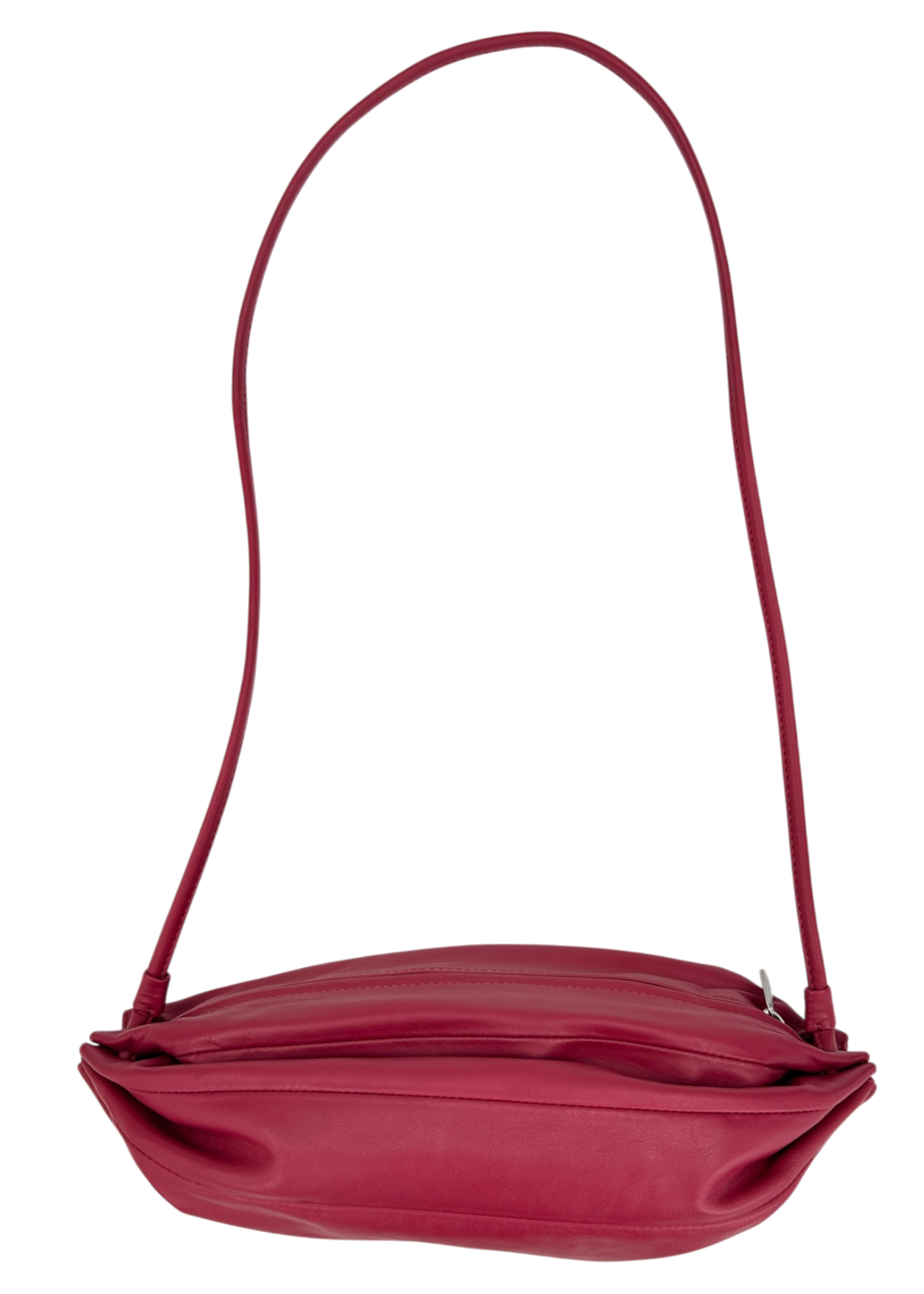 MARIMEKKO 'Karla' Lipstick Red Leather Gathered Crescent Bag
