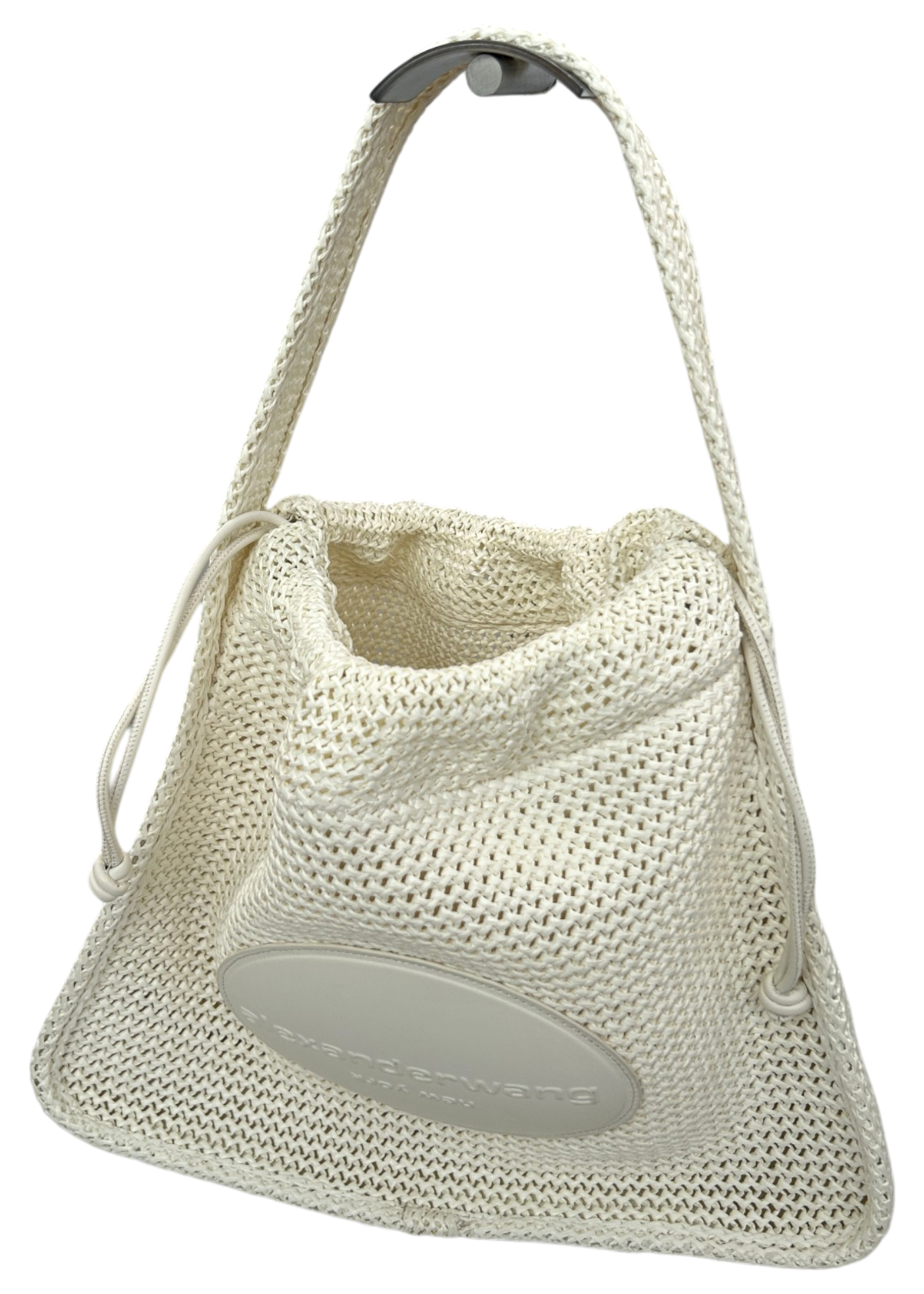 ALEXANDER WANG 'Ryan' White Raffia Woven Hobo Bag