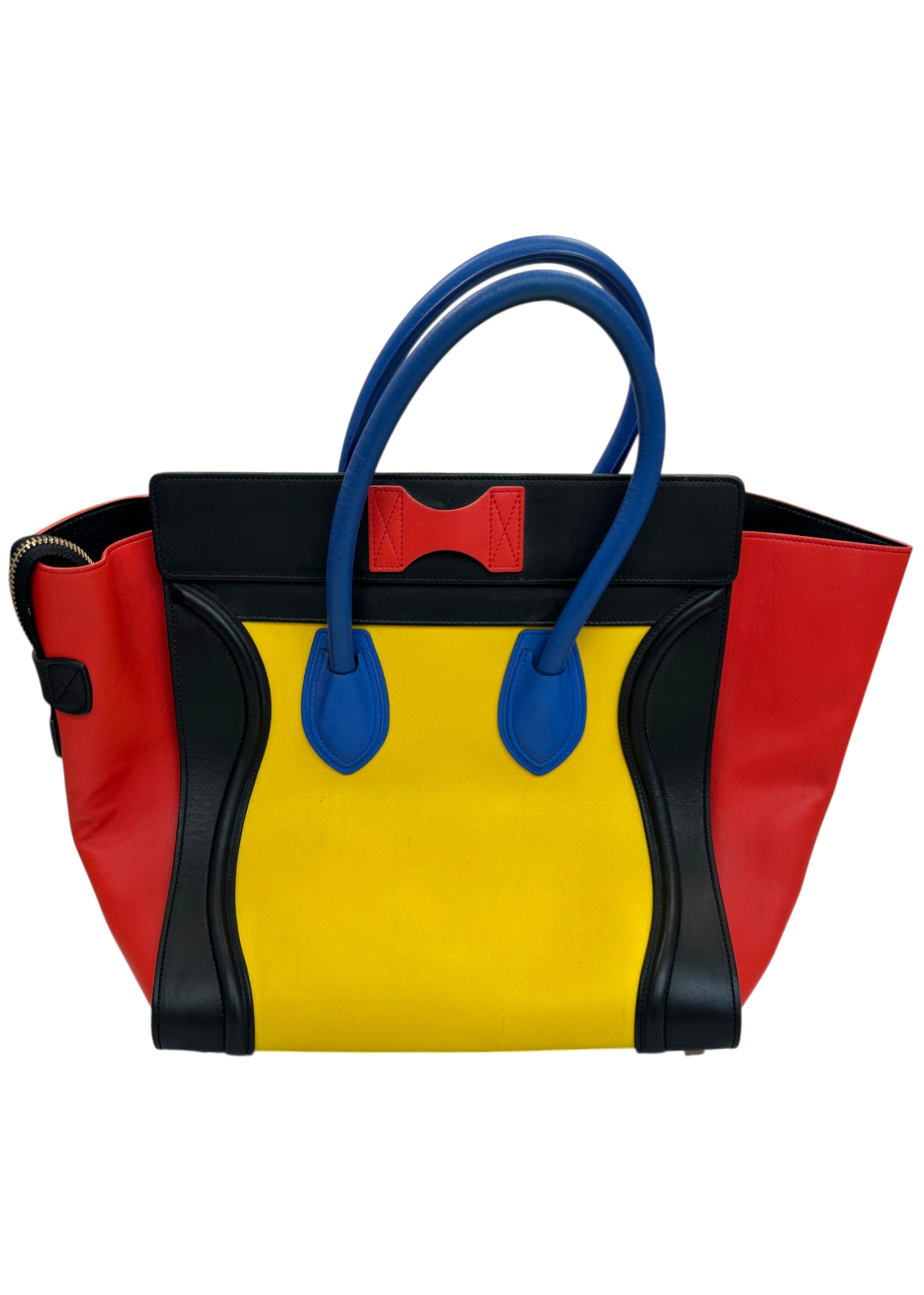 CELINE (AS IS) S/S 2014 Colourblock Smooth Leather Luggage Tote