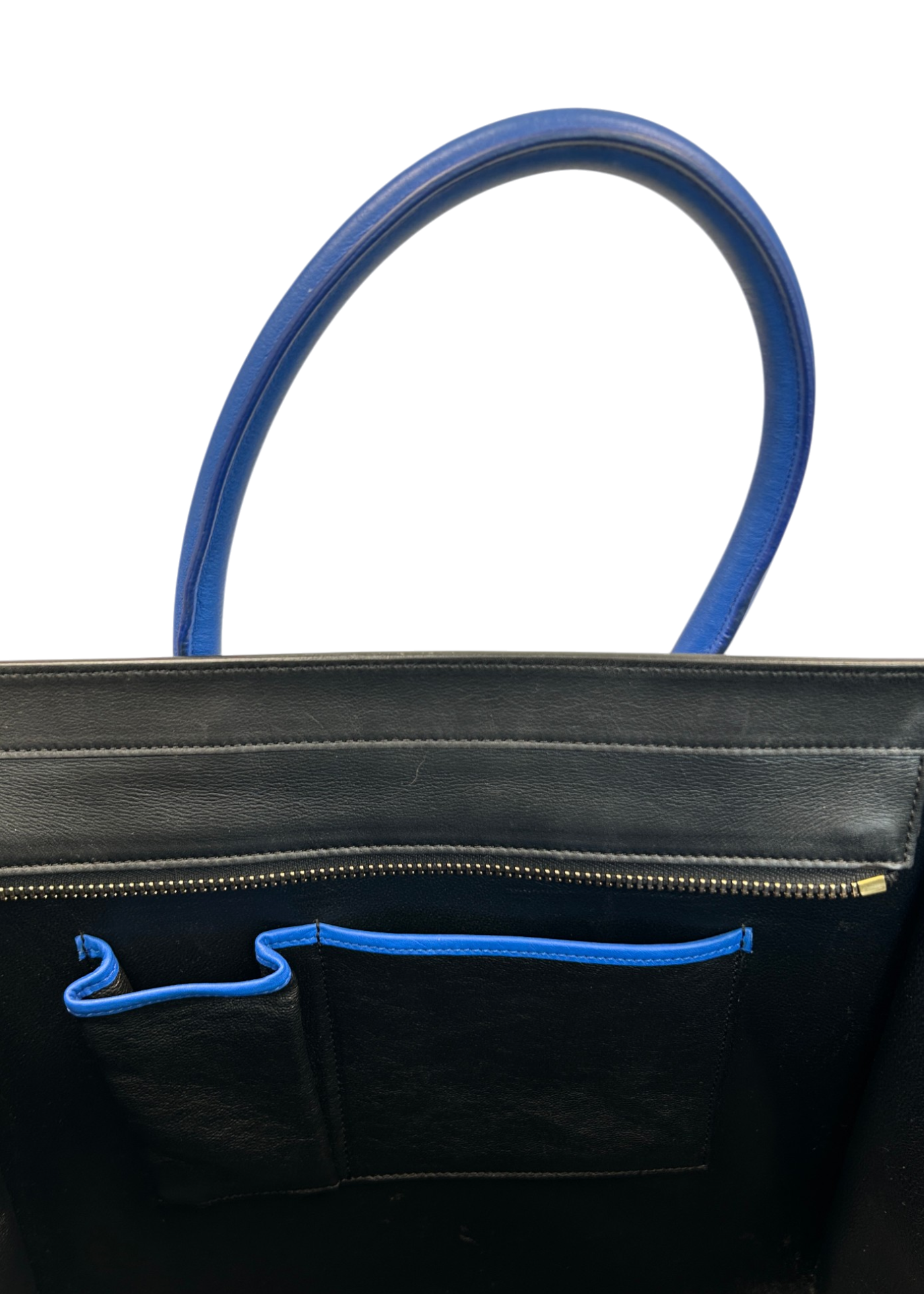 CELINE (AS IS) S/S 2014 Colourblock Smooth Leather Luggage Tote