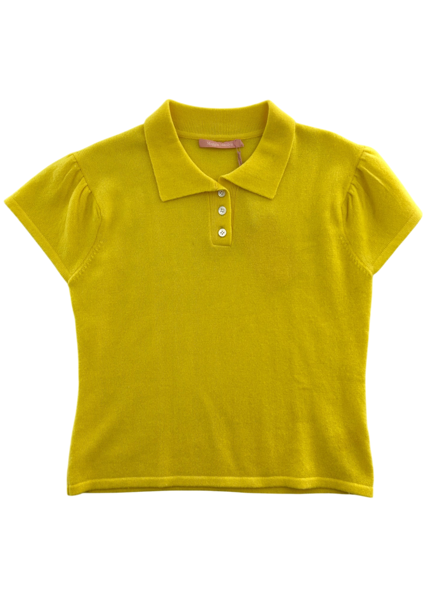 MAGGIE MARILYN (NWT) Canary Yellow Cashmere/Wool Polo Top