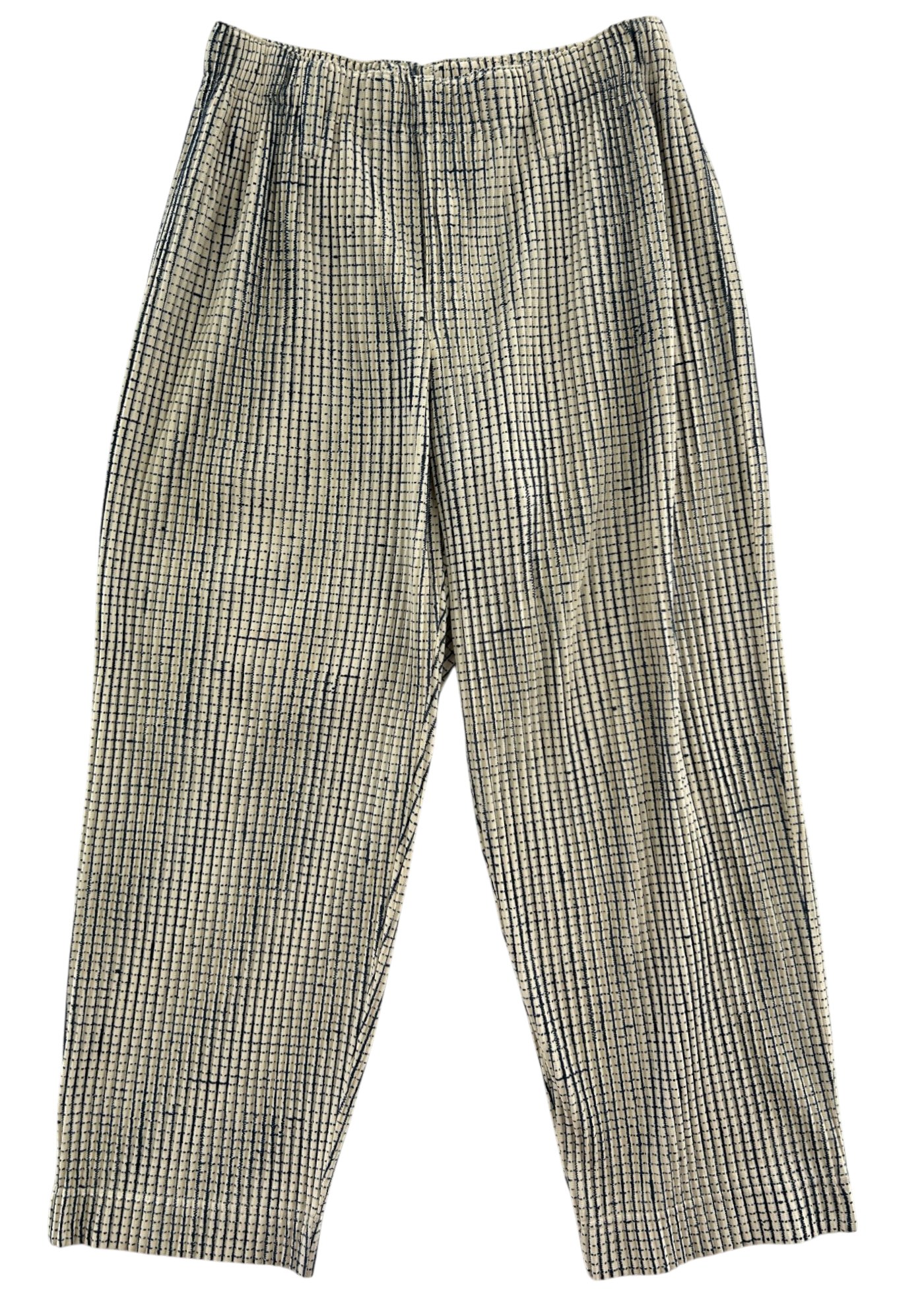 ISSEY MIYAKE HOMME PLISSE Ivory/Blue Speckled Pleat Pants