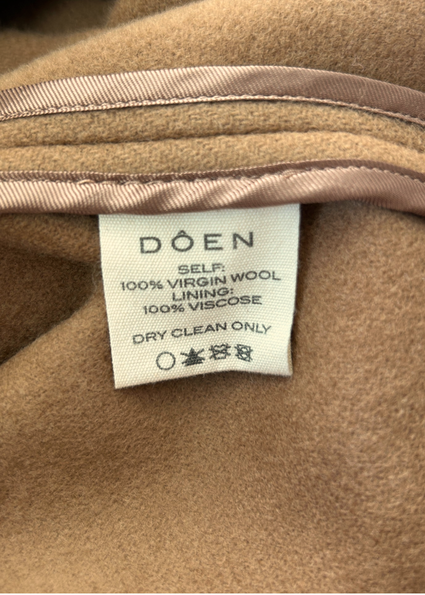 DOEN 'Northerner Duster' Camel Brown Wool Belted Coat W/ Puff Sleeves