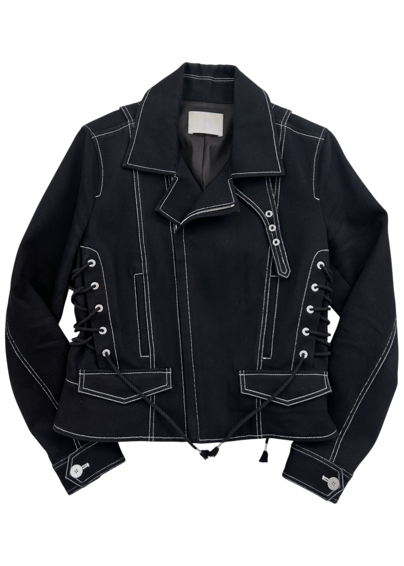 DION LEE 'Shrunken Trench' Cotton Corset Laced Sides Jacket