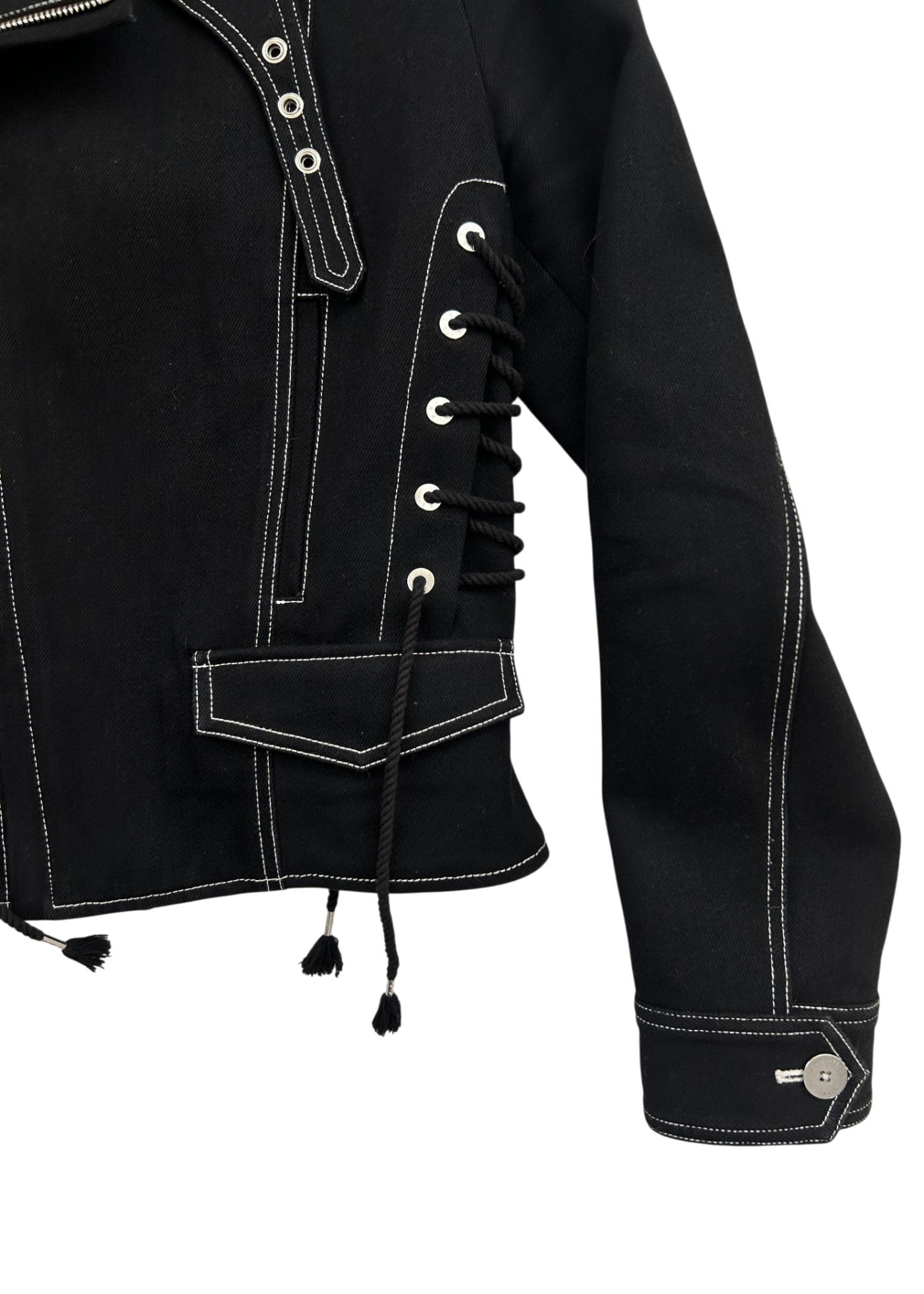 DION LEE 'Shrunken Trench' Cotton Corset Laced Sides Jacket