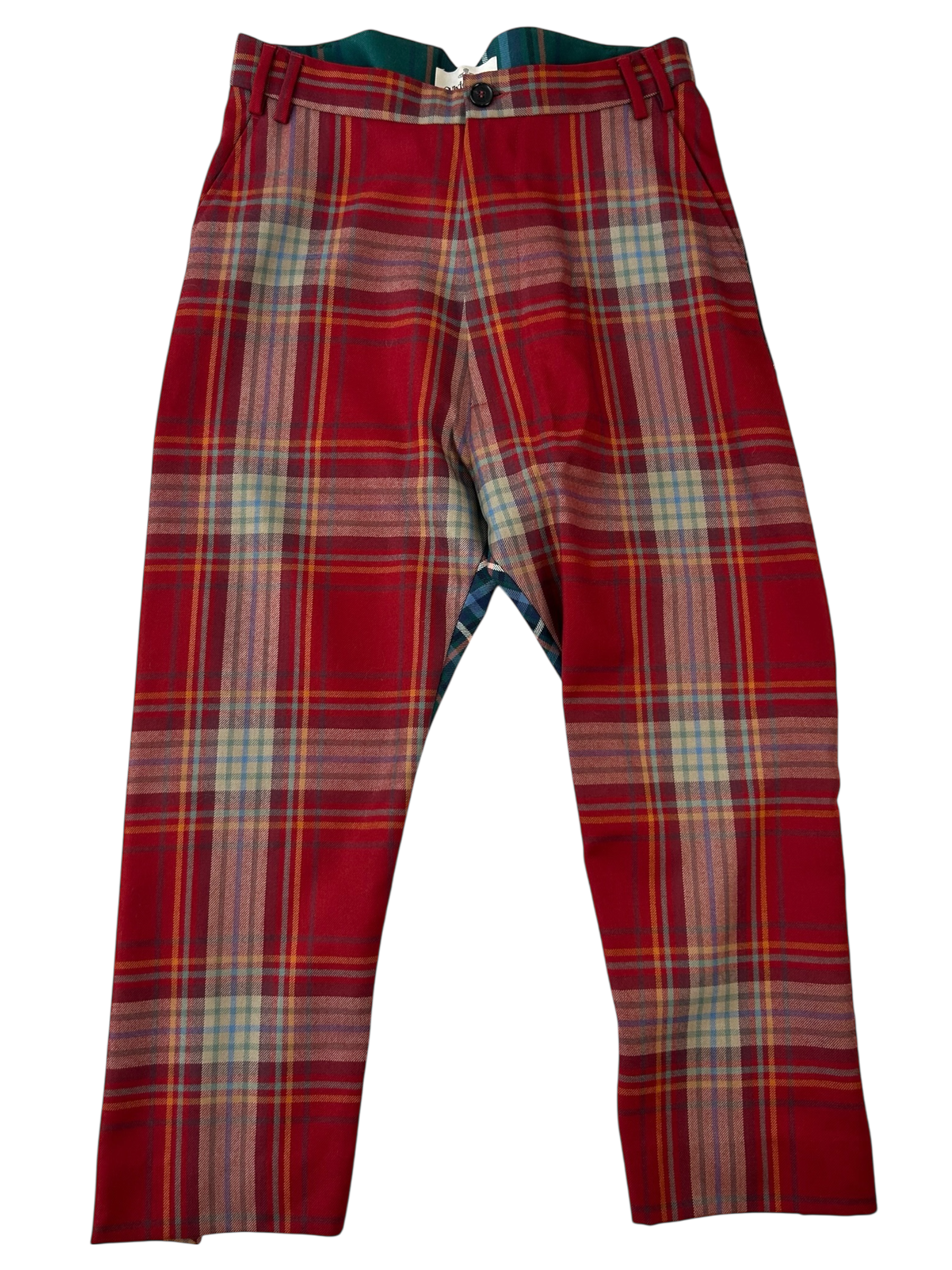 VIVIENNE WESTWOOD Man 2019 Tartan Wool Drop Crotch Trousers