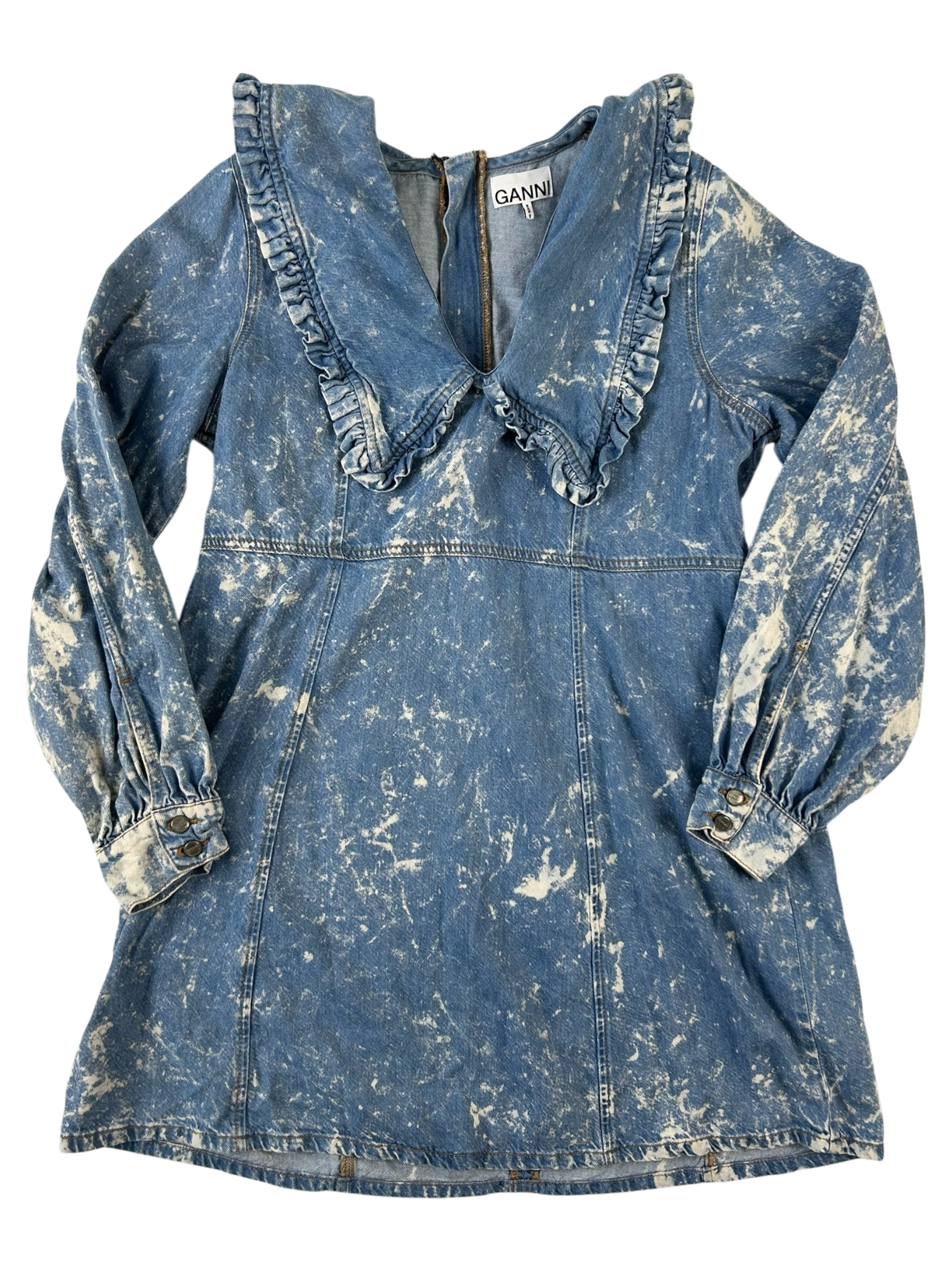 GANNI Acid Wash Denim Mini Dress