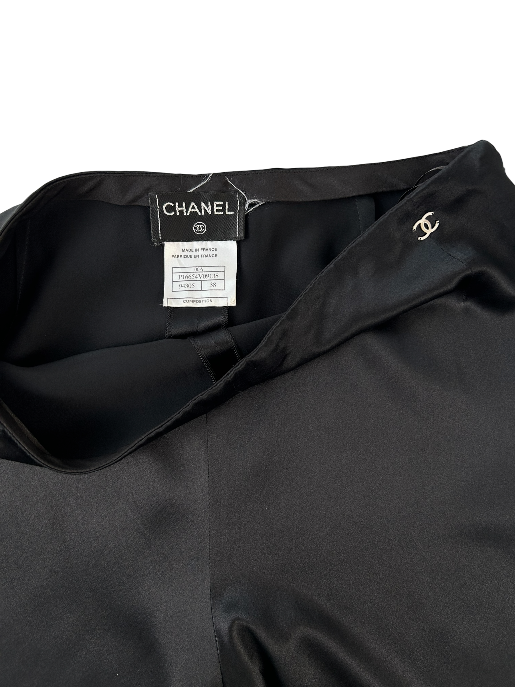 CHANEL F/W 2000 Silk Satin Straight Leg Pants