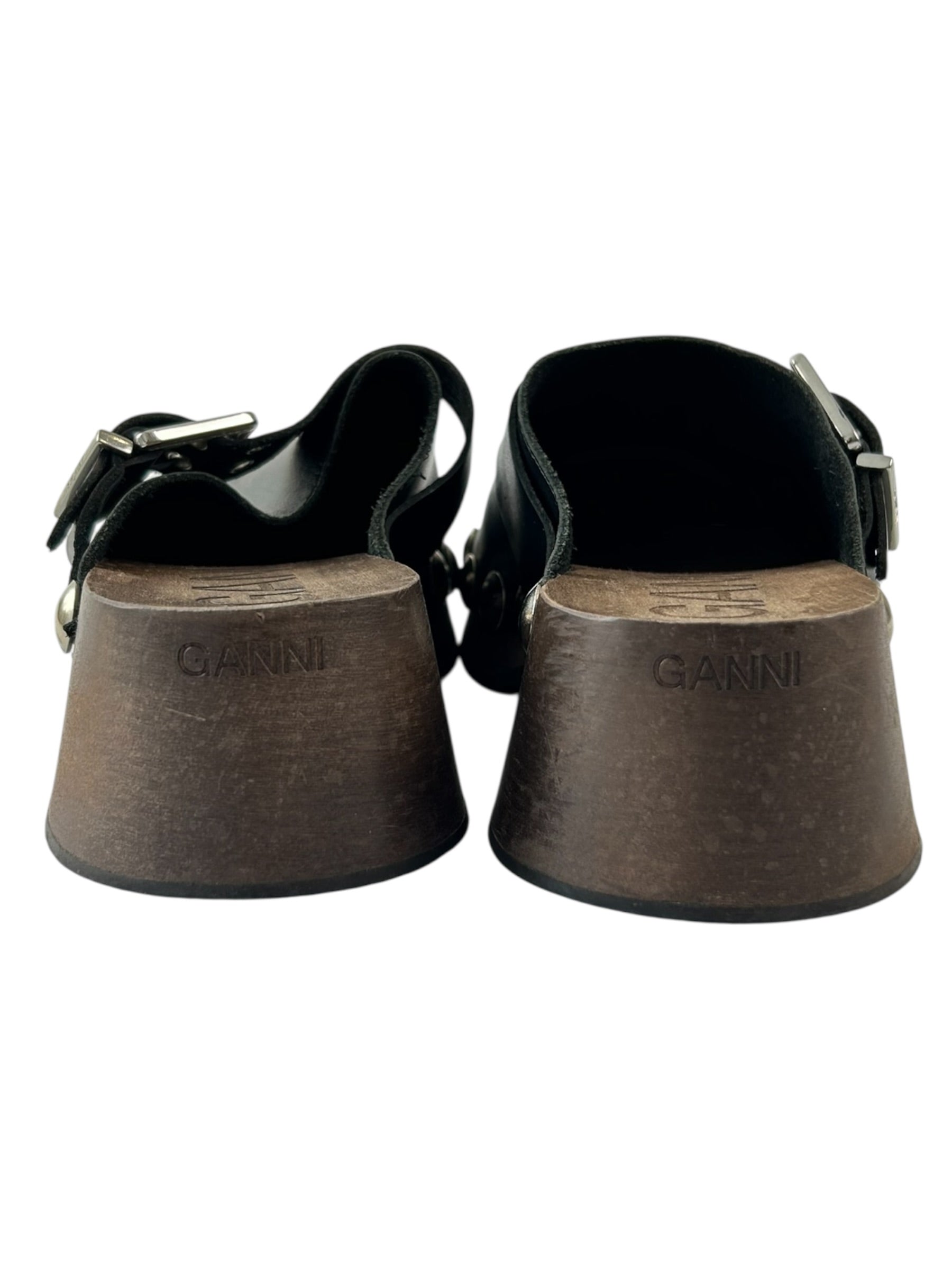 GANNI Leather Studded Clogs