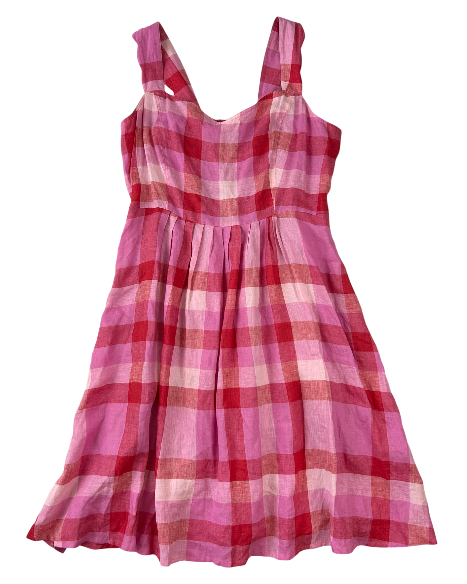 MADE590 Check Linen Sundress