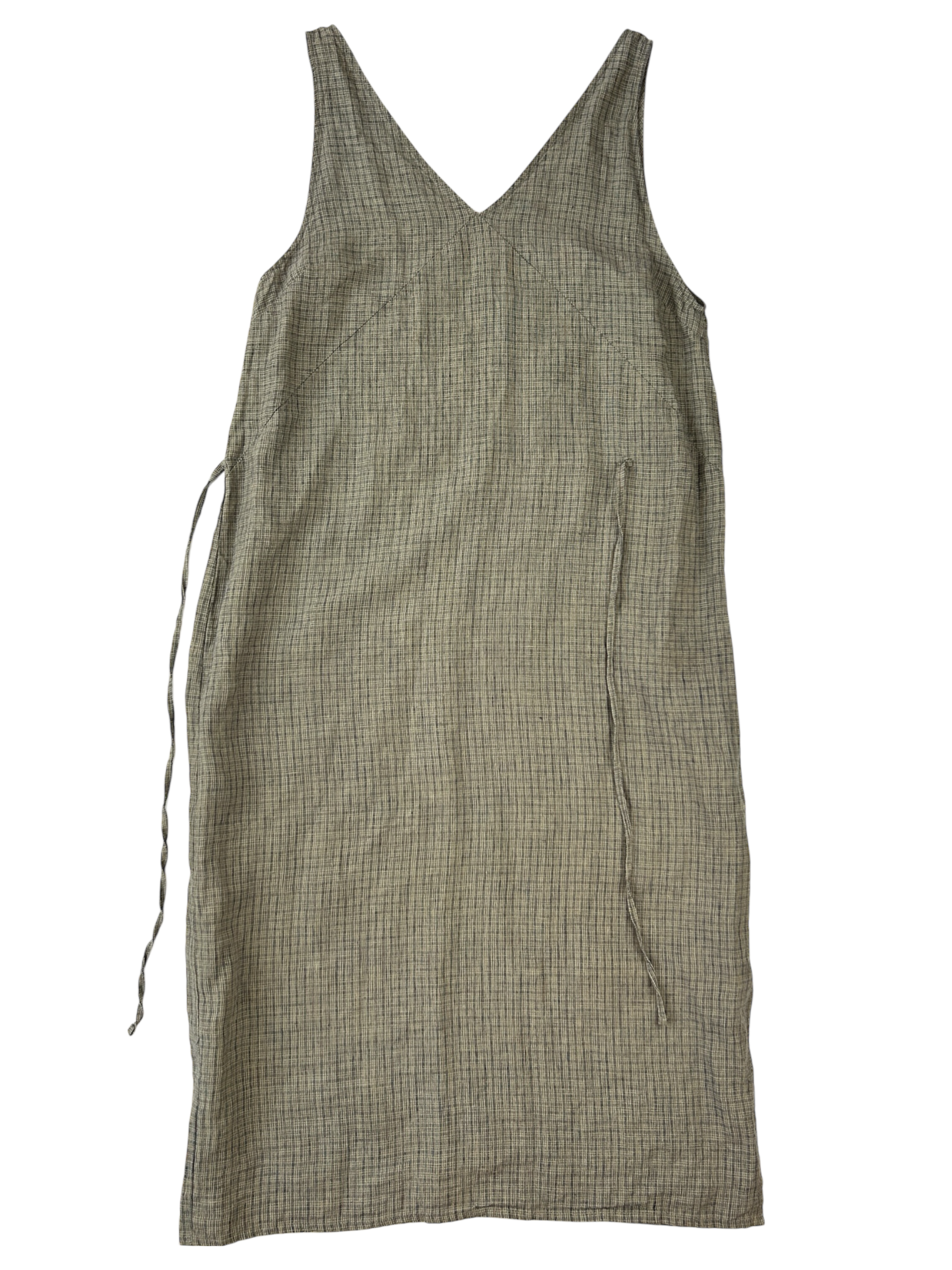 DEIJI STUDIOS Woven Linen Tie Midi Dress