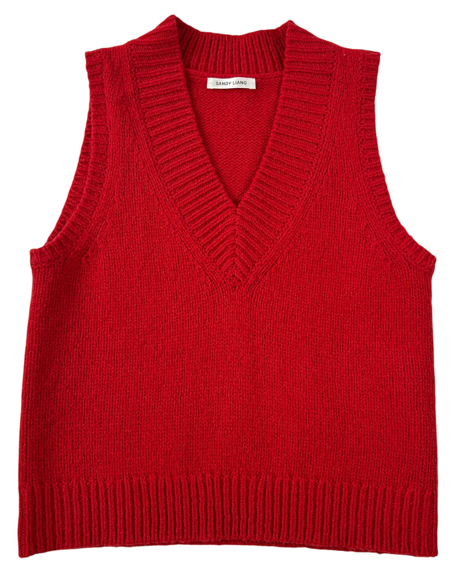 SANDY LIANG Red Lambswool Blend Chunky Vest