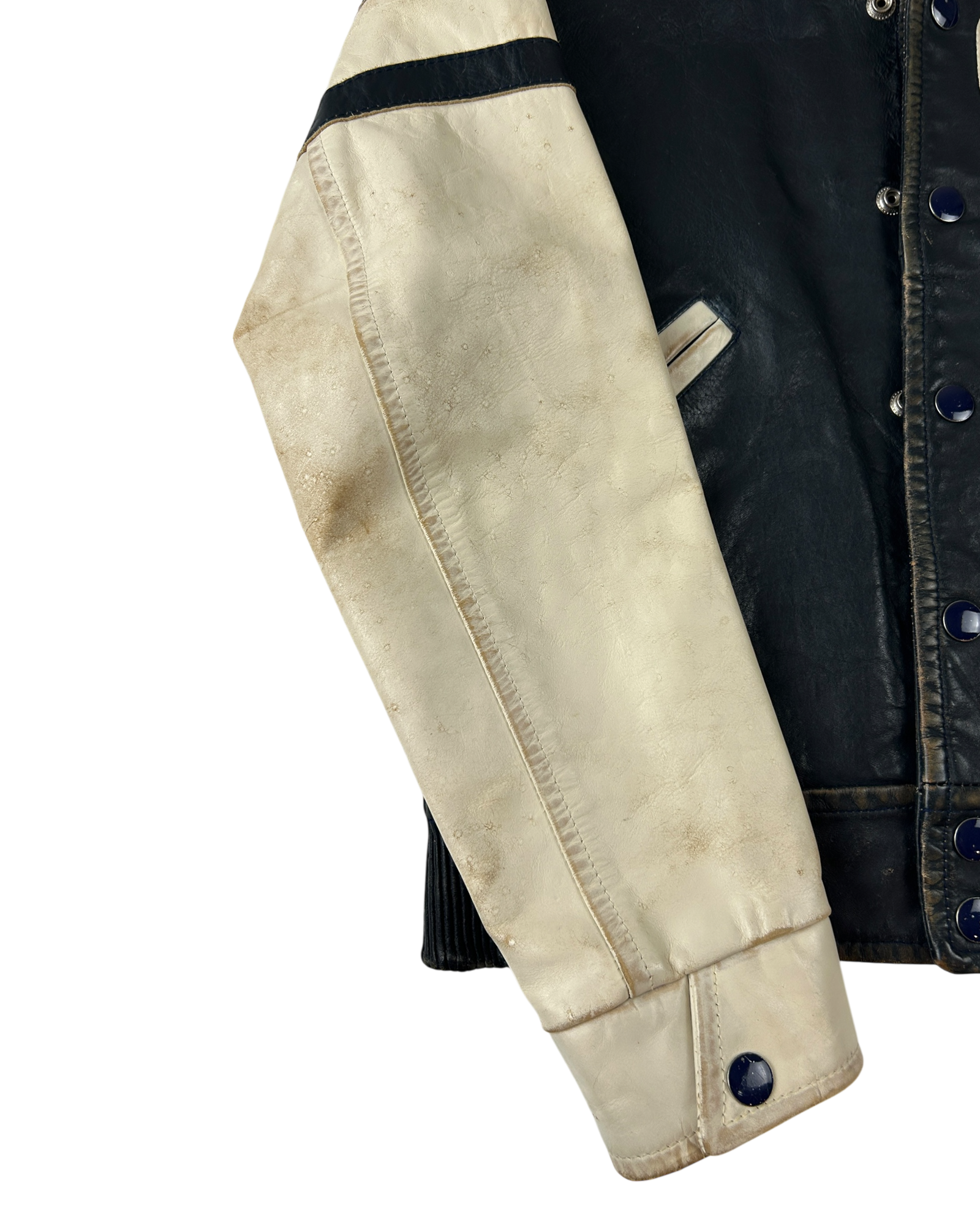 DIESEL (AS IS) Navy Varsity 'Somewhere Forever' Cowhide Jacket