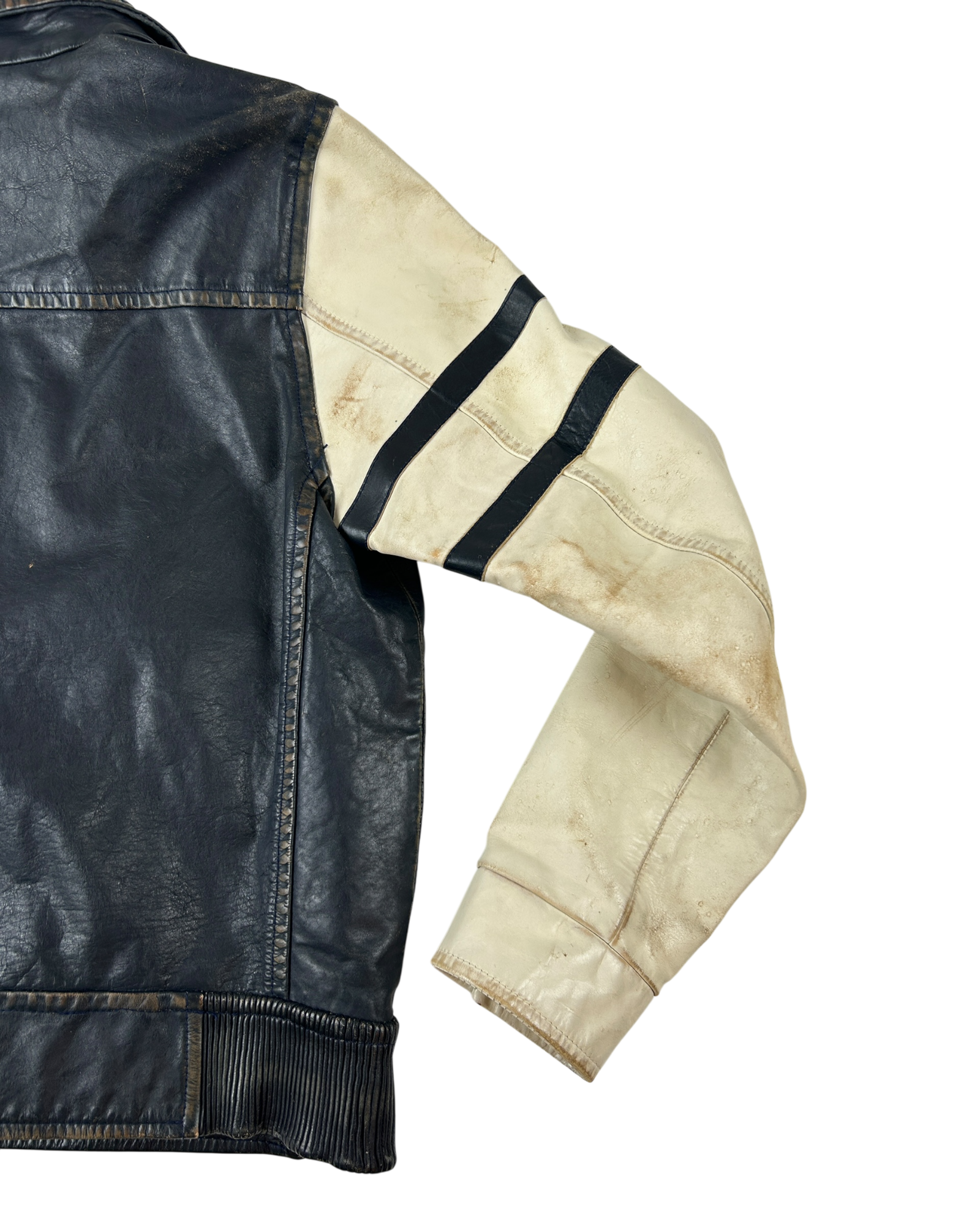 DIESEL (AS IS) Navy Varsity 'Somewhere Forever' Cowhide Jacket