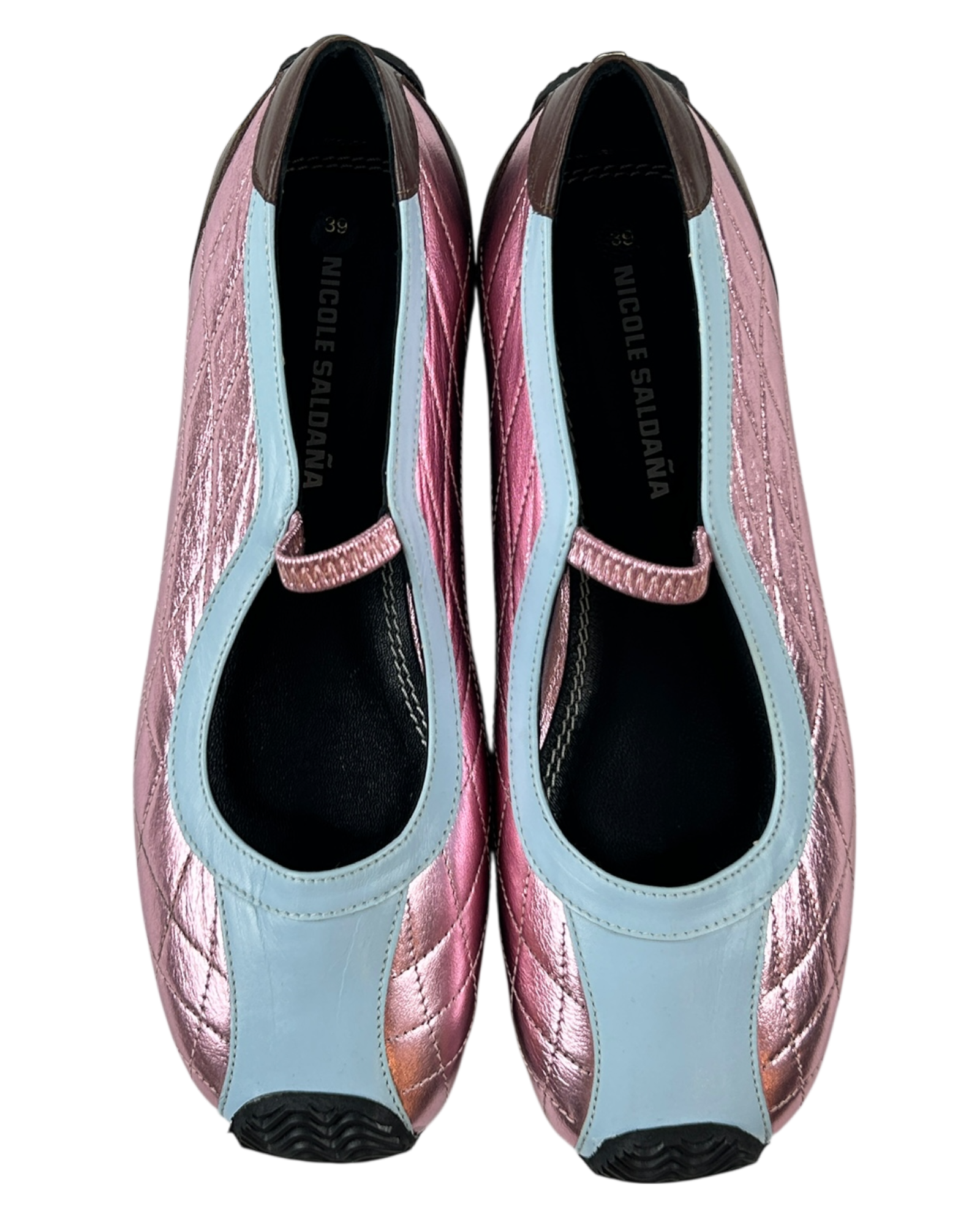 NICOLE SALDANA Metallic Sporty Tech Platform Mary Janes