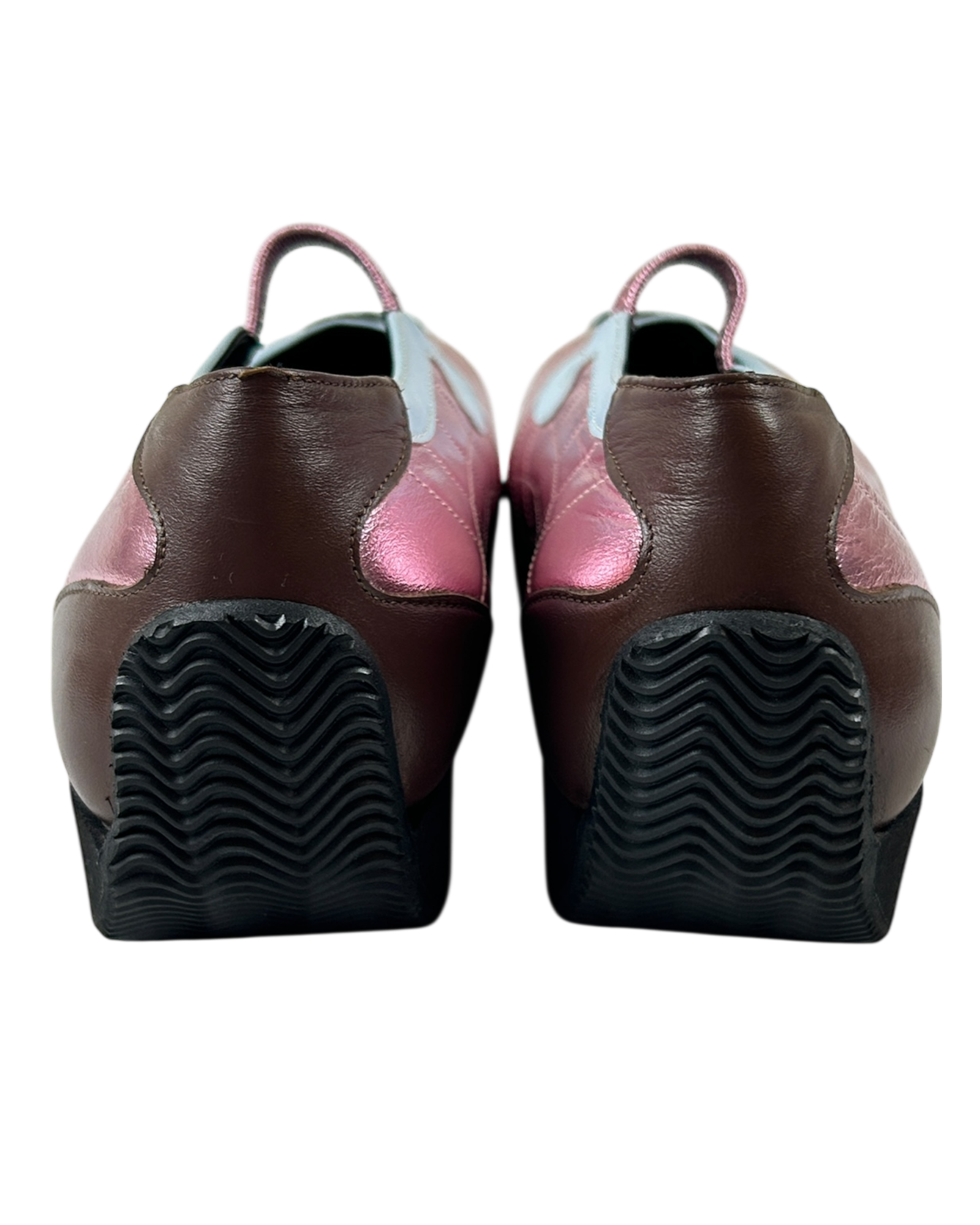 NICOLE SALDANA Metallic Sporty Tech Platform Mary Janes