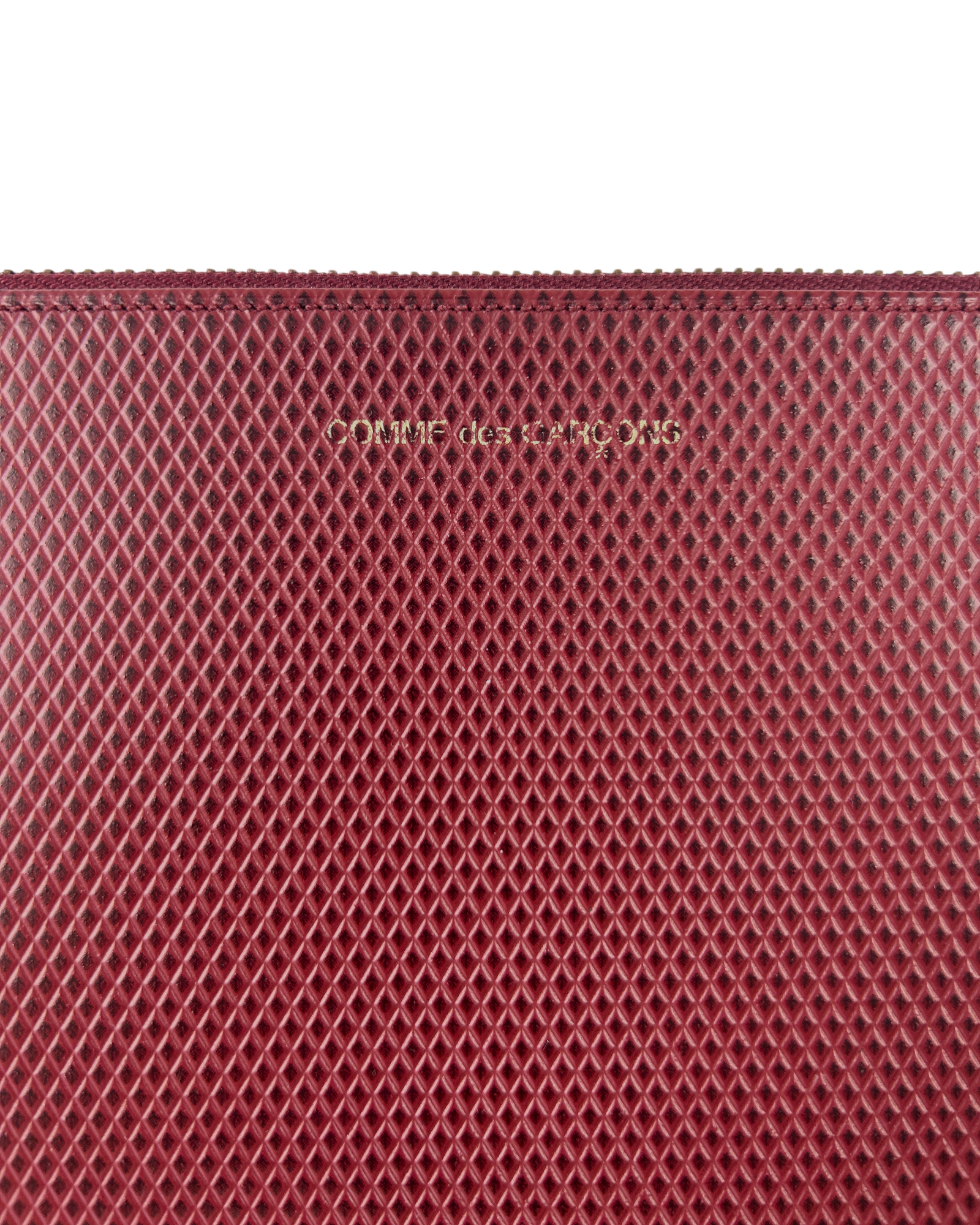 COMME DES GARCONS Diamond Emboss Leather Zip Pouch