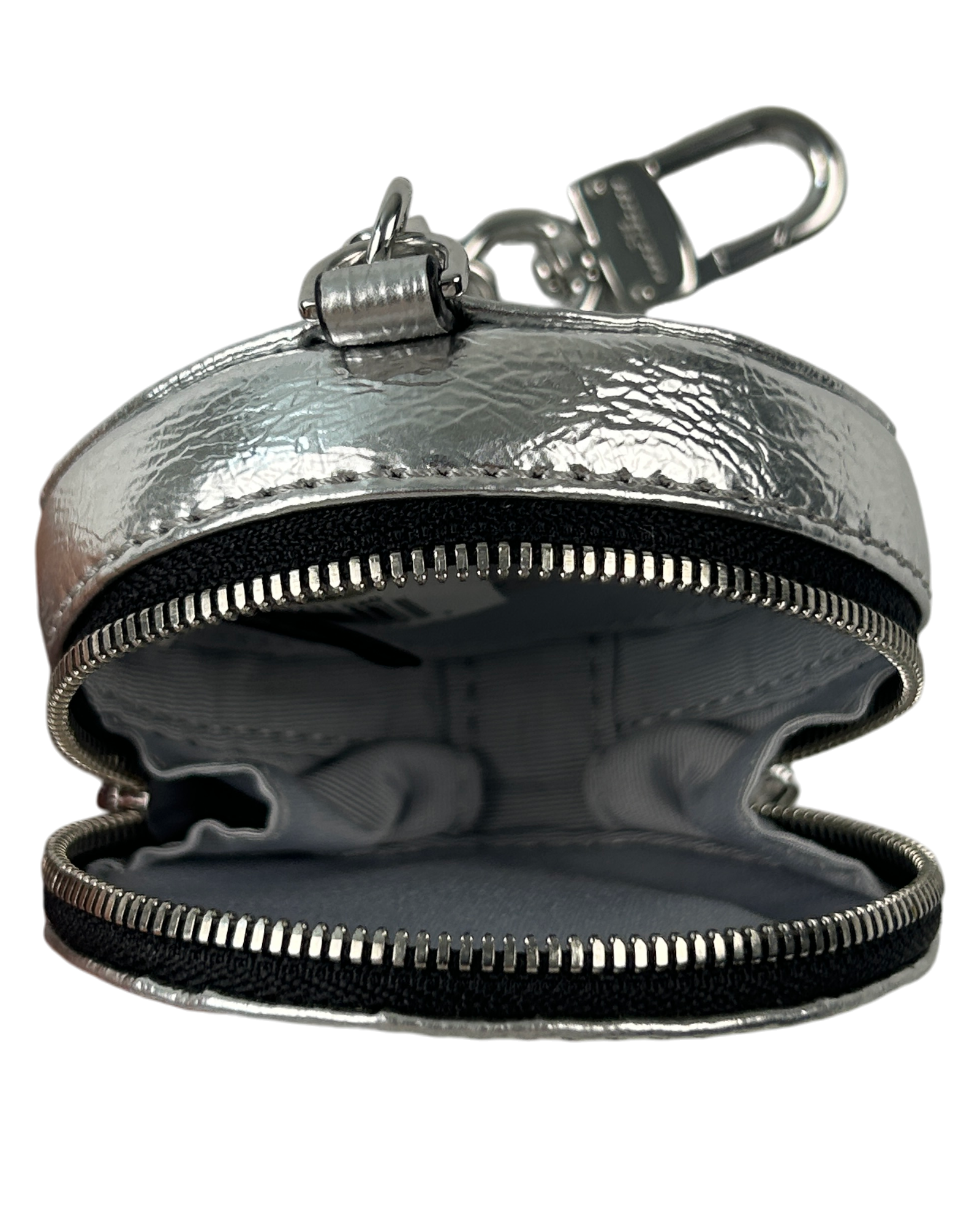 MARC JACOBS Silver Round Mini Pouch