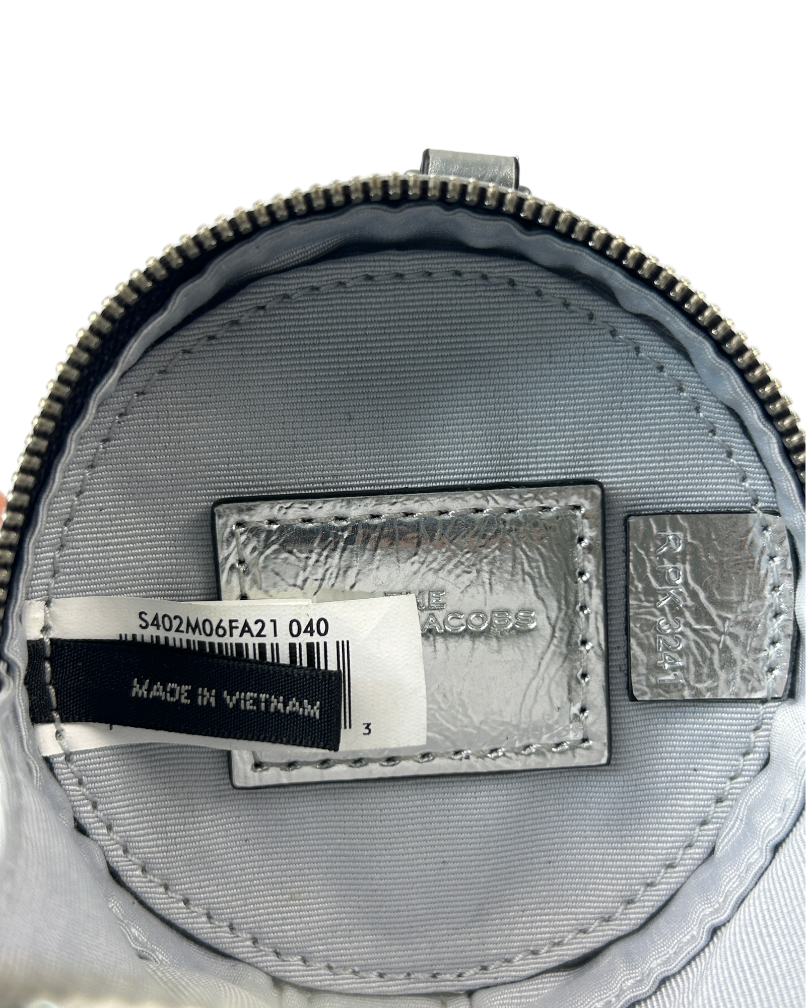 MARC JACOBS Silver Round Mini Pouch