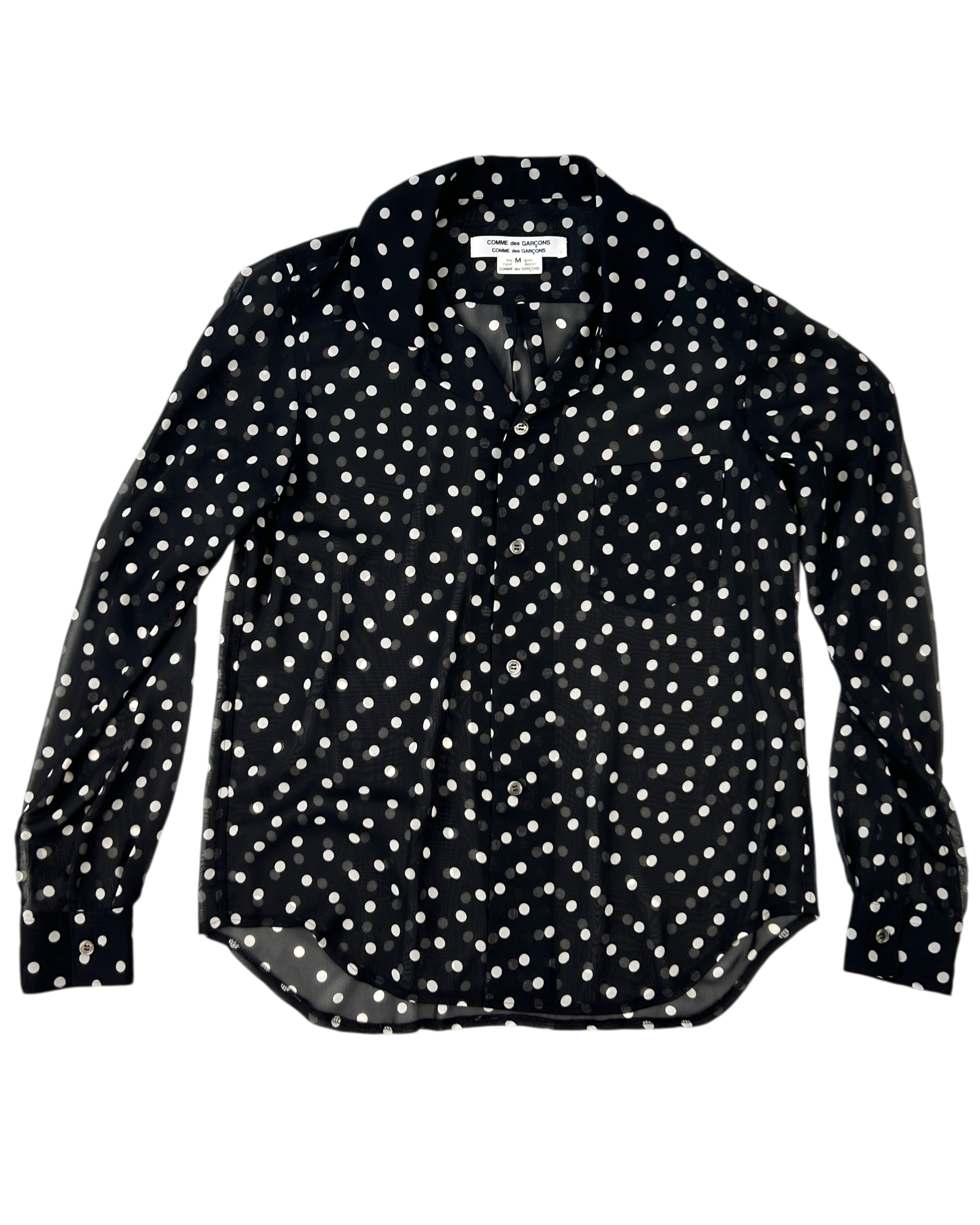 COMME DES GARCONS (AS IS) Polka Dot Sheer Shirt