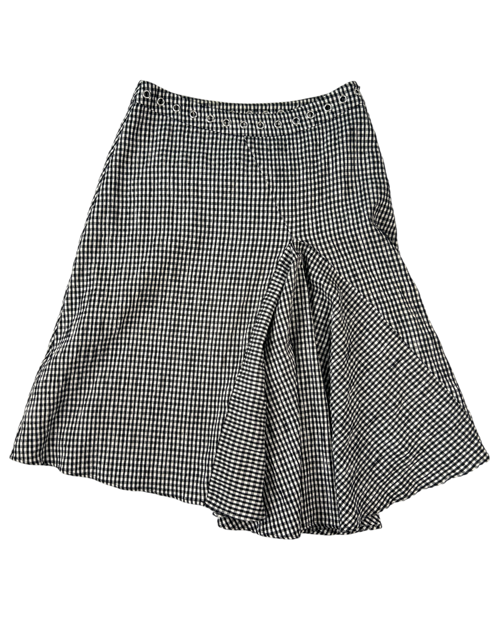 MIAOU 'Mila' Gingham Seersucker Eyelet Midi Skirt