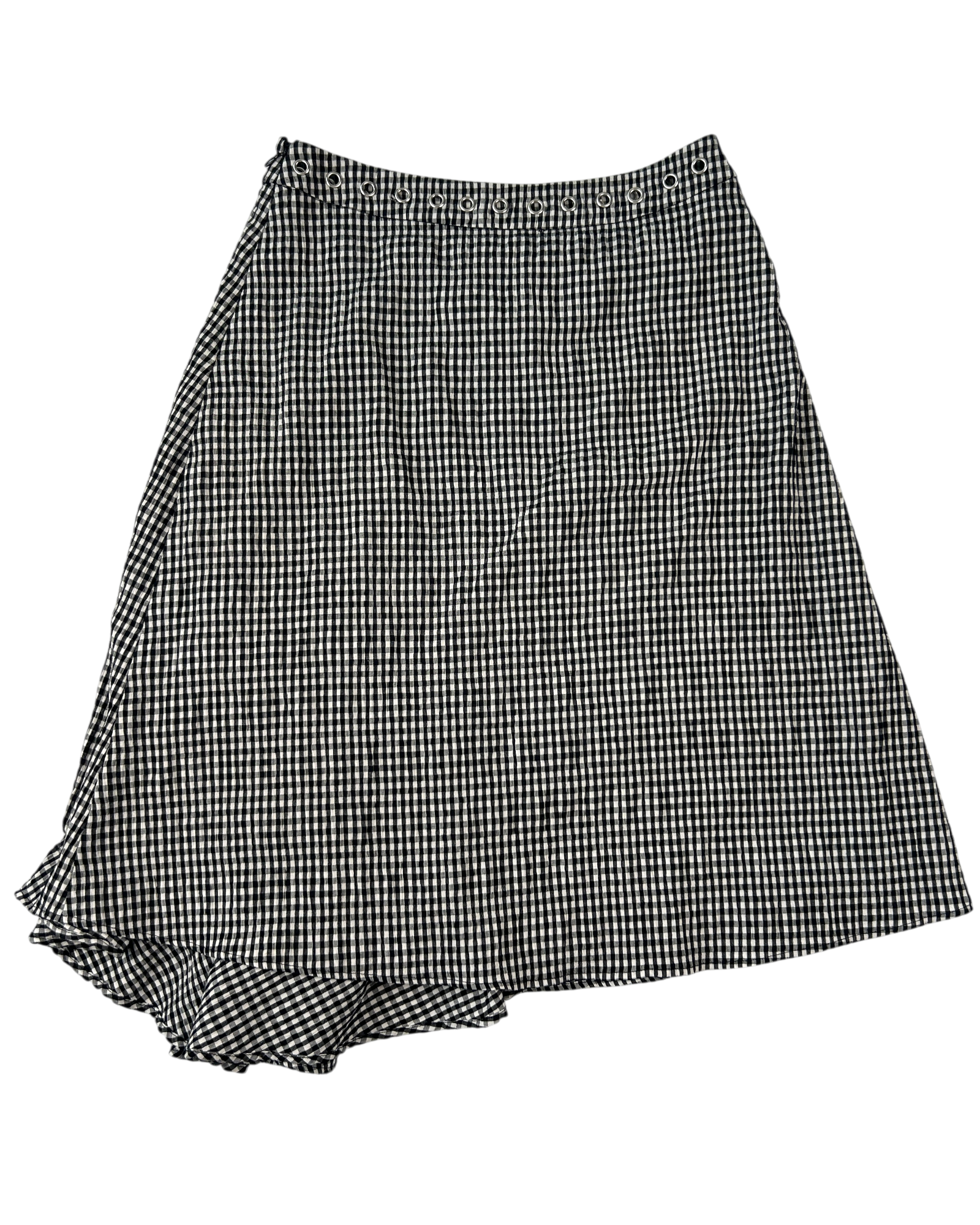 MIAOU 'Mila' Gingham Seersucker Eyelet Midi Skirt