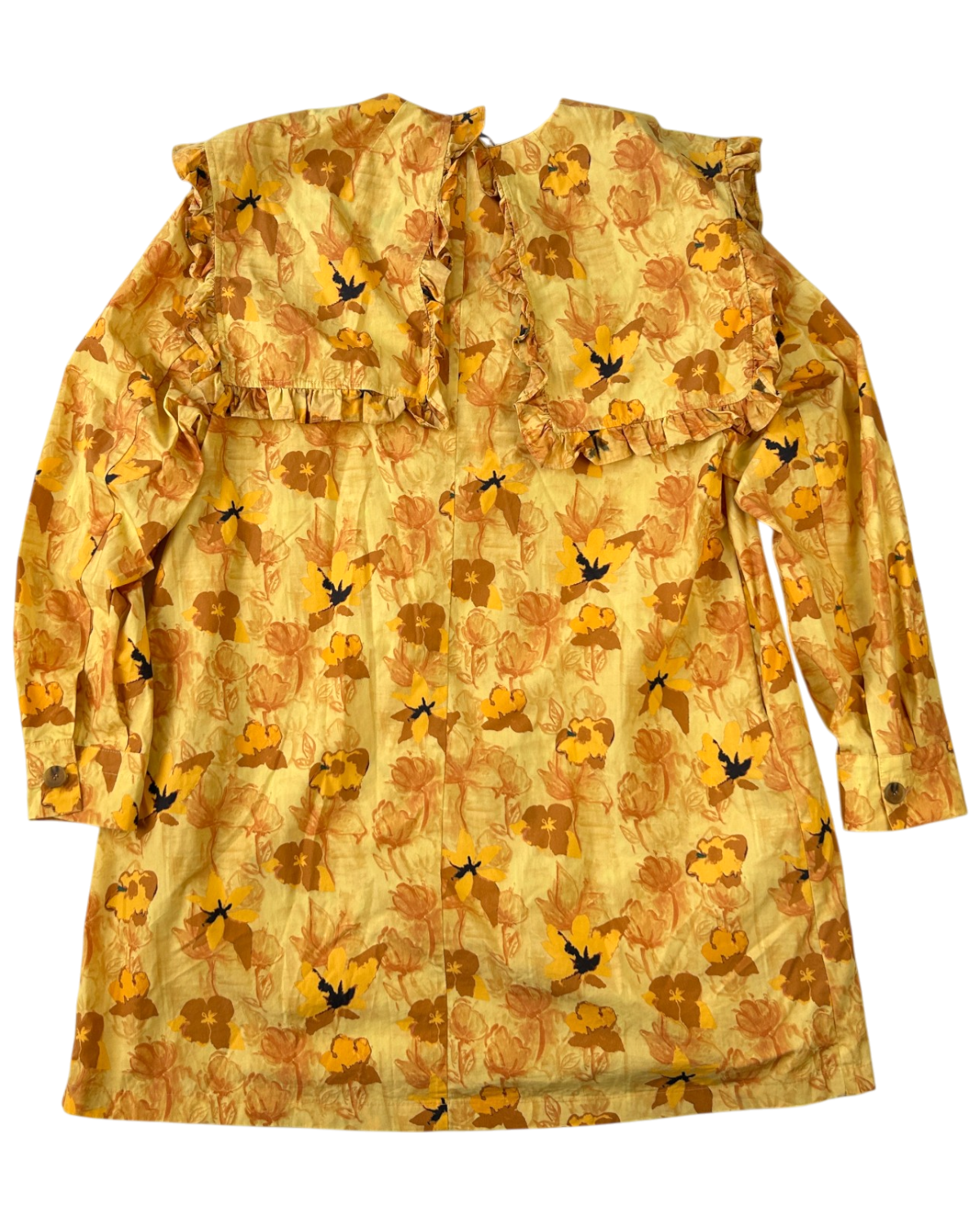 REJINA PYO Floral Cotton Oversized Collar Midi Dress