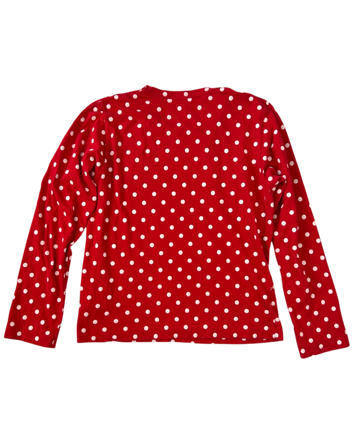 COMME DES GARCONS PLAY (AS IS) Polkadot Heart Logo Long Sleeve Tee