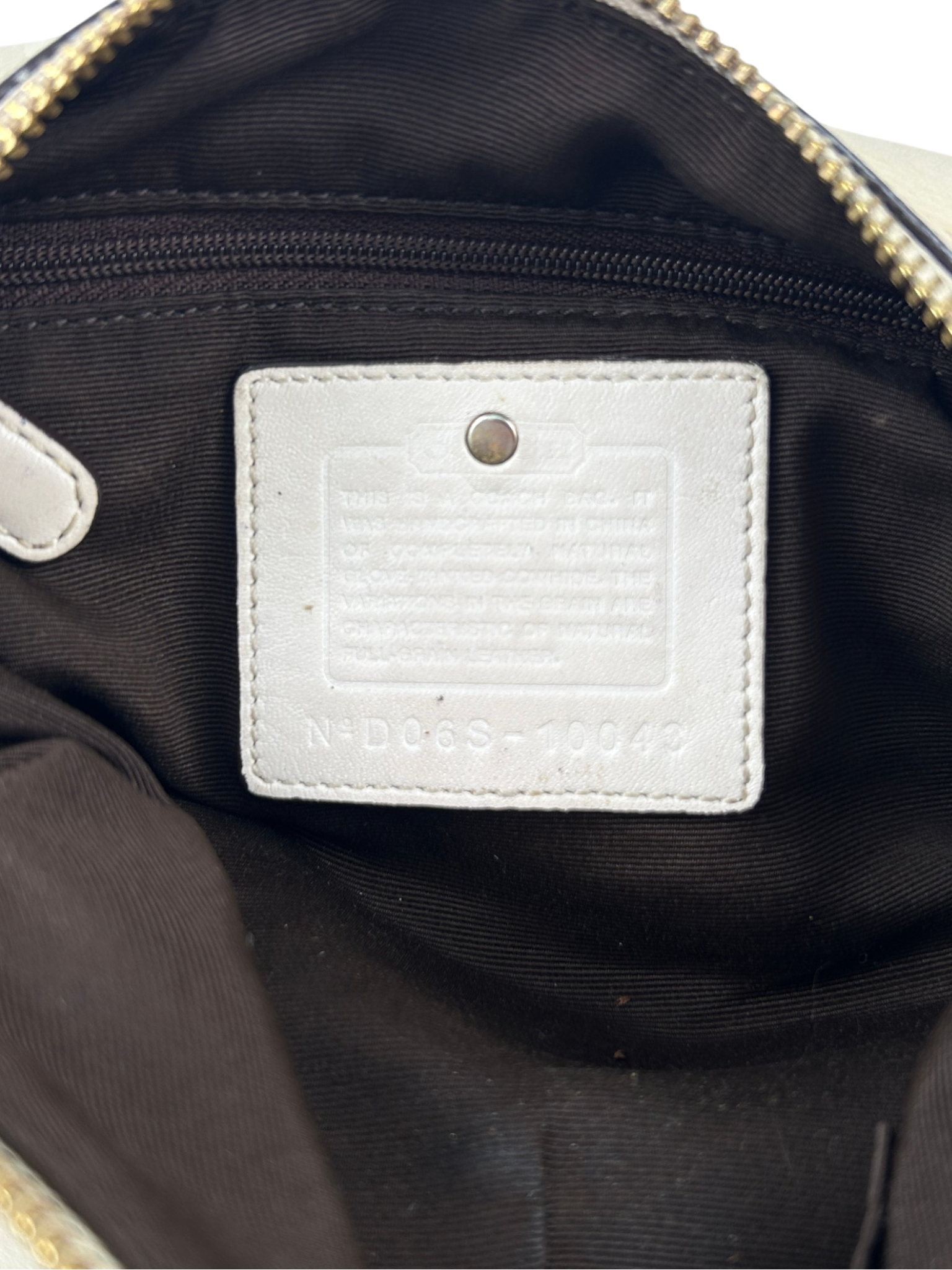 COACH Cream Leather Braided Strap Hobo Bag