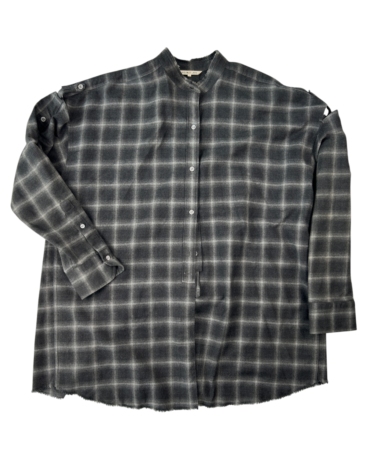 HELMUT LANG Wool/Cashmere Band Collar Shirt