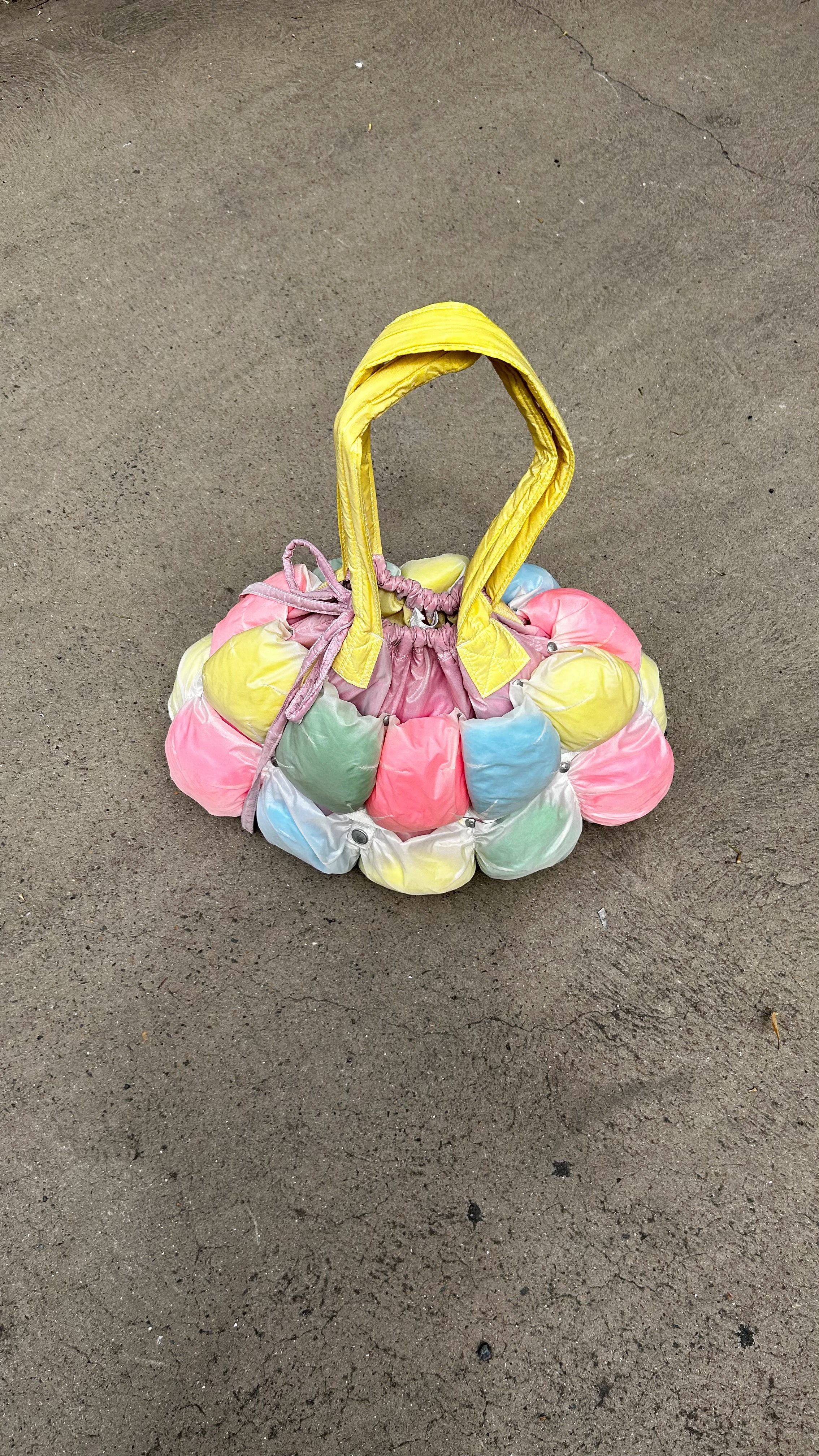 MARITHE FRANCOIS GIRBAUD 2000s Pastel Multi 'Pokachu' Puffer Bag