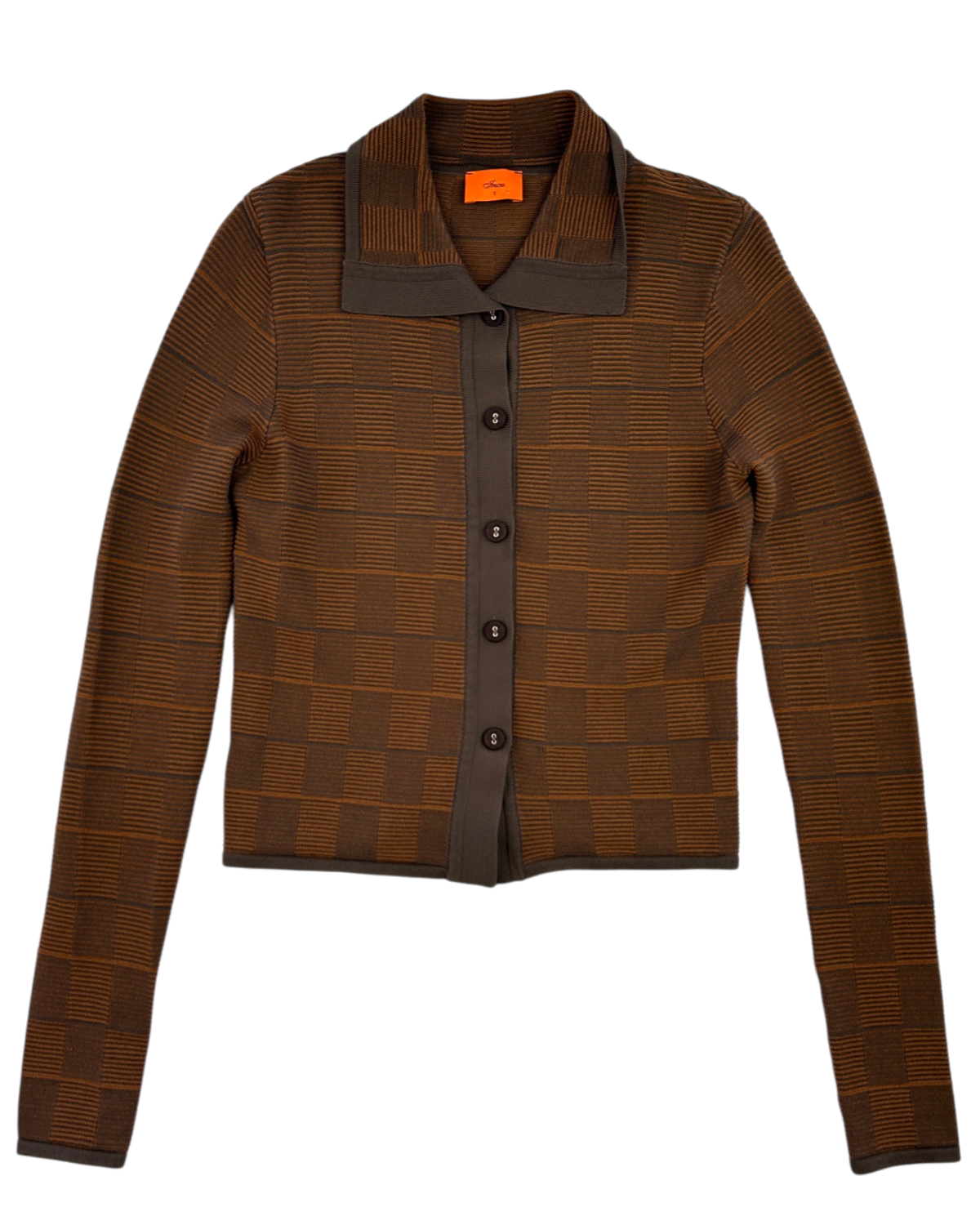INCU  'Viceroy' Rib Check Knit Cardigan