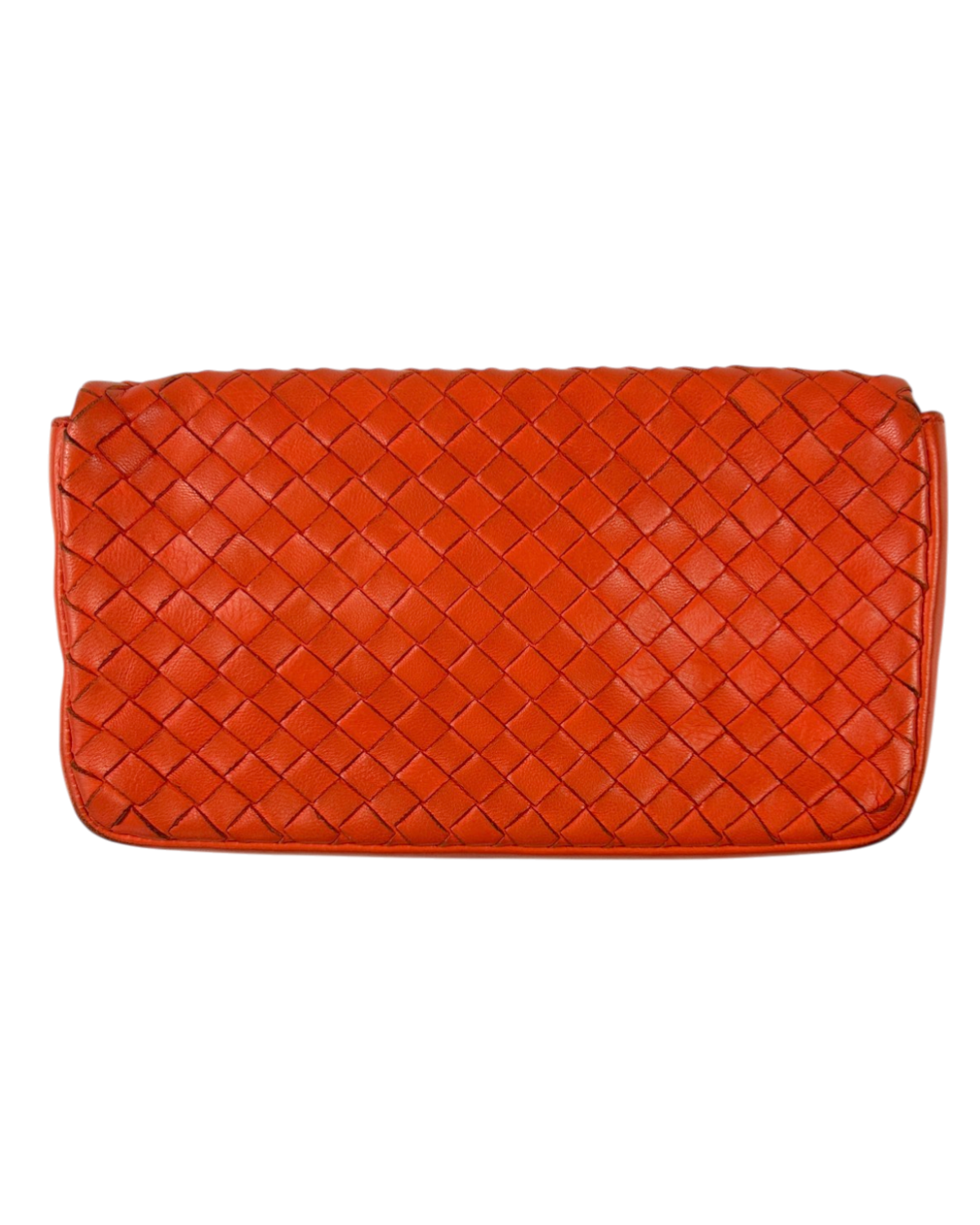 BOTTEGA VENETA (AS IS) Coral Intrecciato Turn Lock Purse
