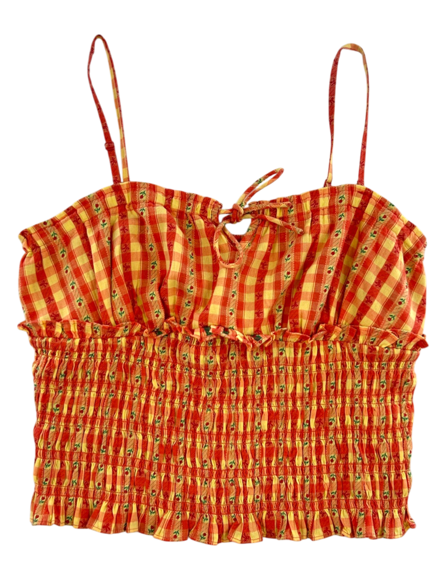 DAMSON MADDER Tablecloth Plaid Shirred Prairie Top