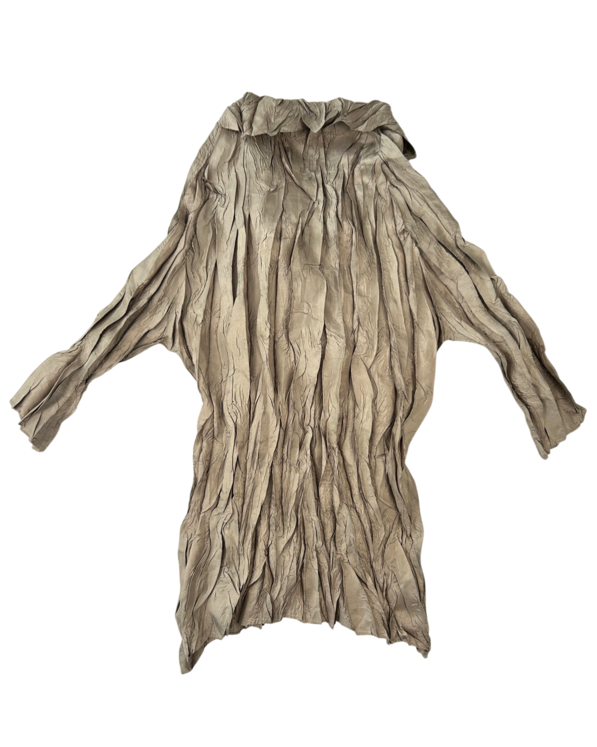 ISSEY MIYAKE PLEATS PLEASE Crinkle Pleat Collared 3/4 Sleeve Top