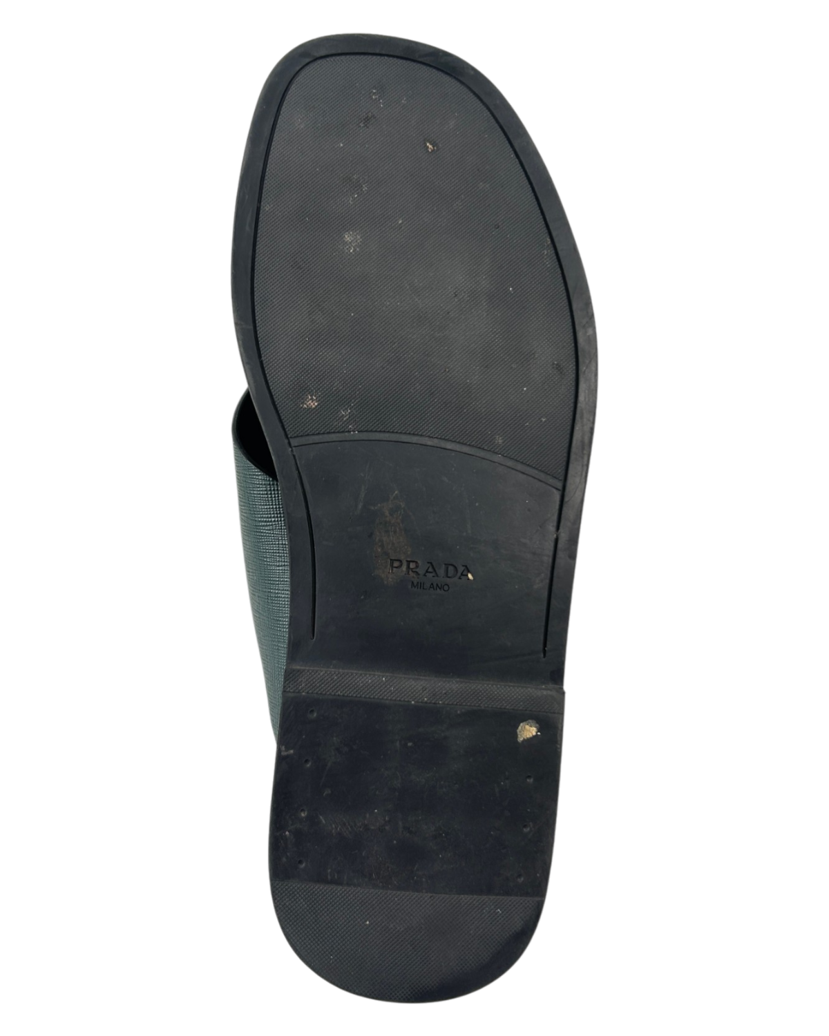 PRADA Green Saffiano Criss Cross Slides