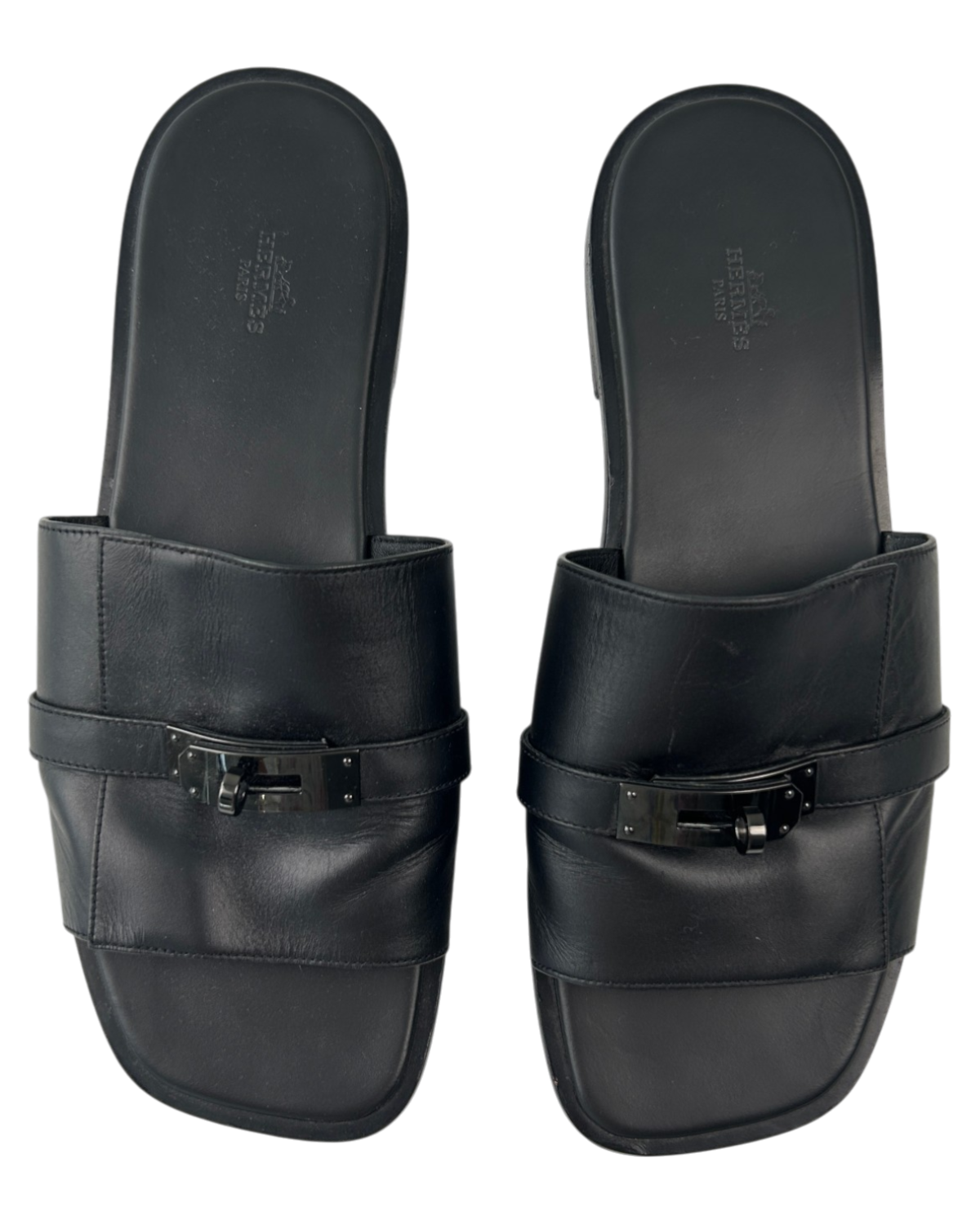 HERMES 'Gabriel' Leather Slides