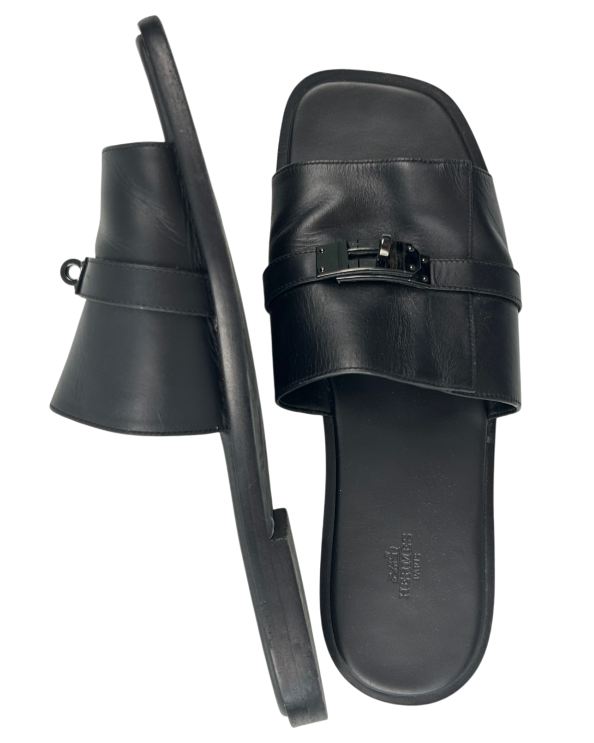 HERMES 'Gabriel' Leather Slides