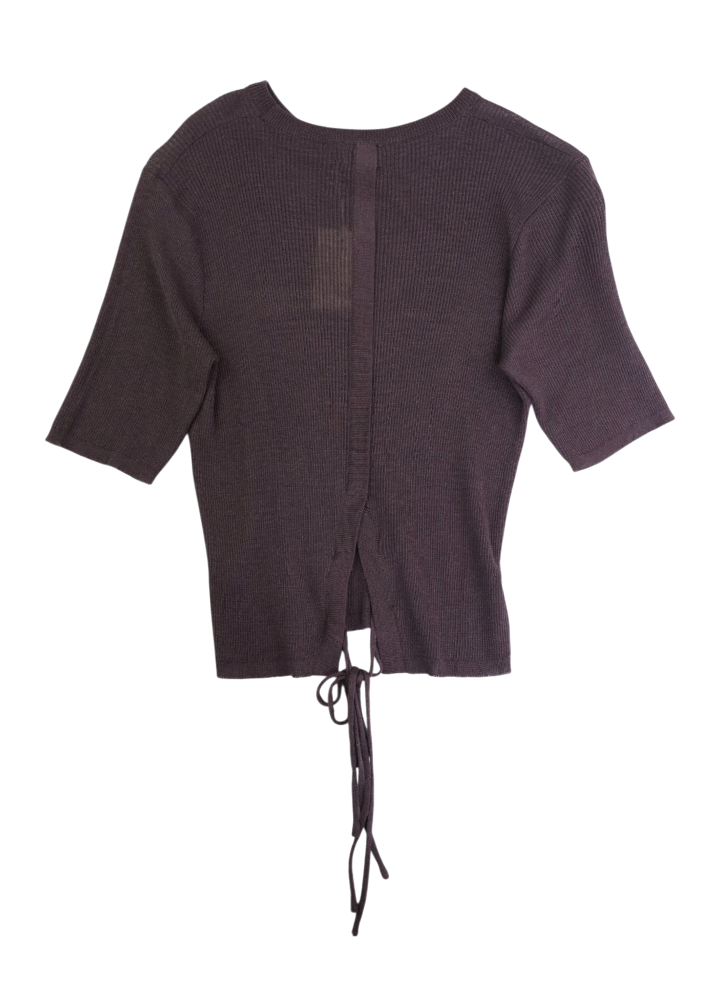 DEIJI STUDIOS (NWT) Eggplant Purple 'Split Back' Rib Top