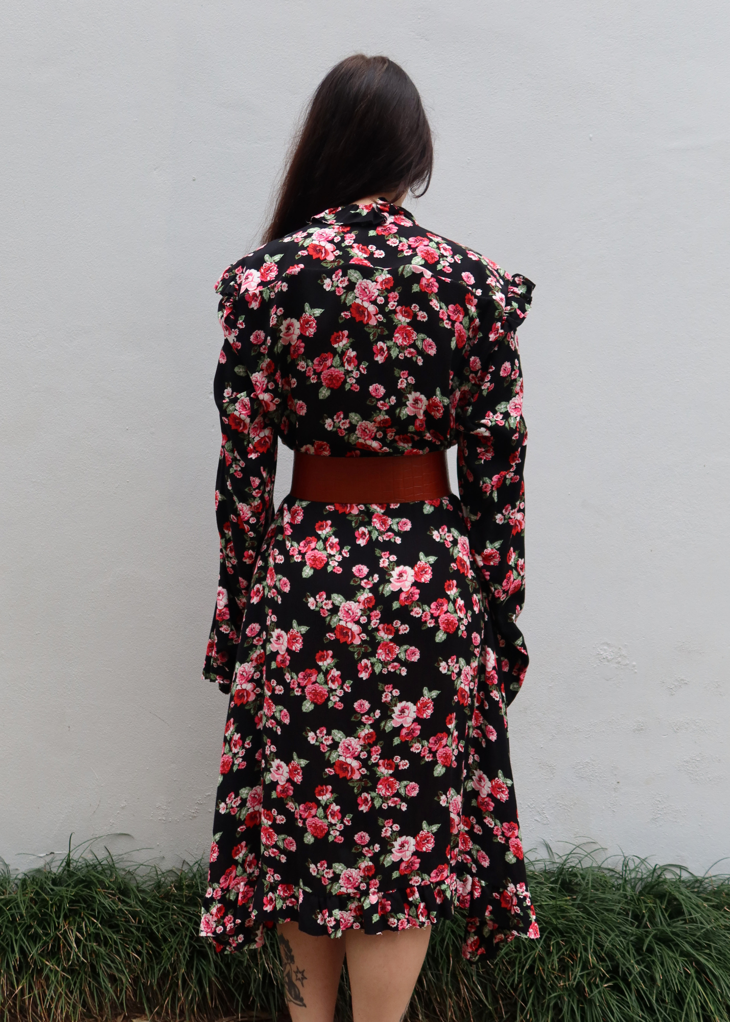 VETEMENTS S/S 2016 Floral Maxi Dress W/ Neck Tie